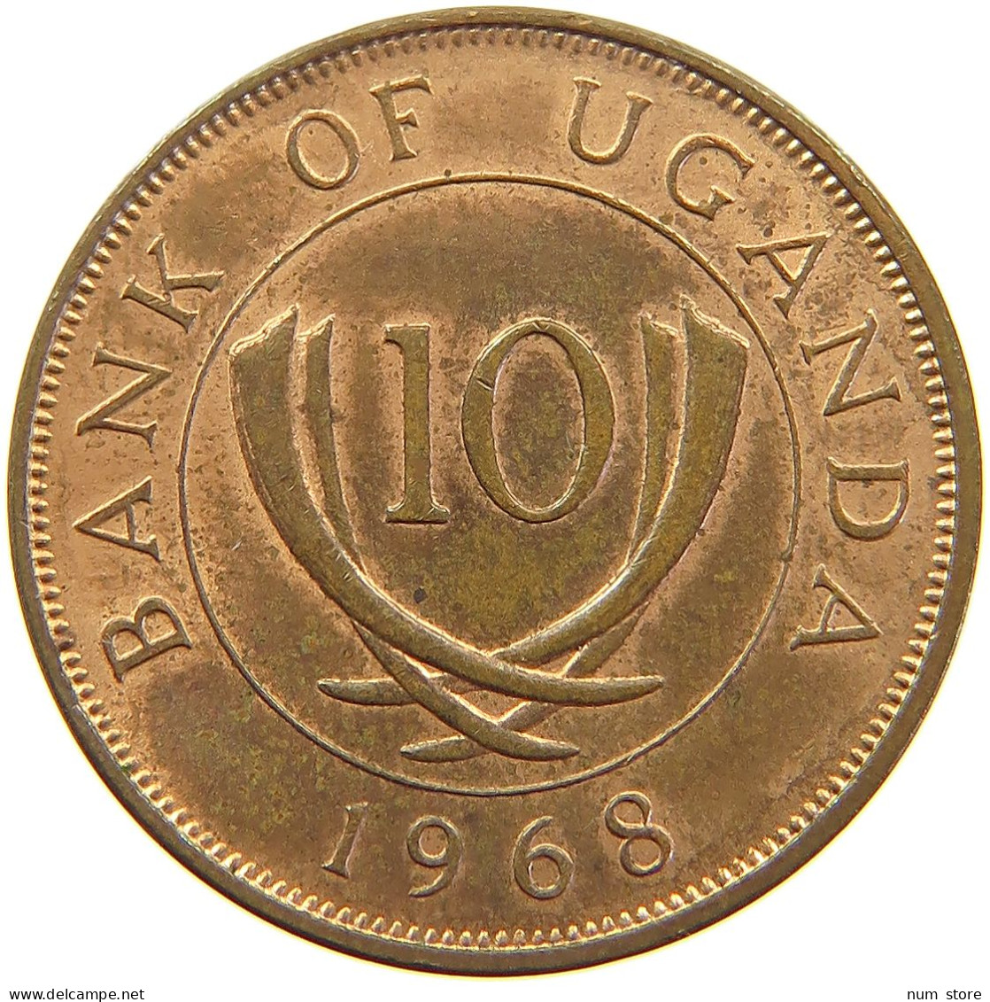 UGANDA 10 CENTS 1968  #s029 0273 - Uganda