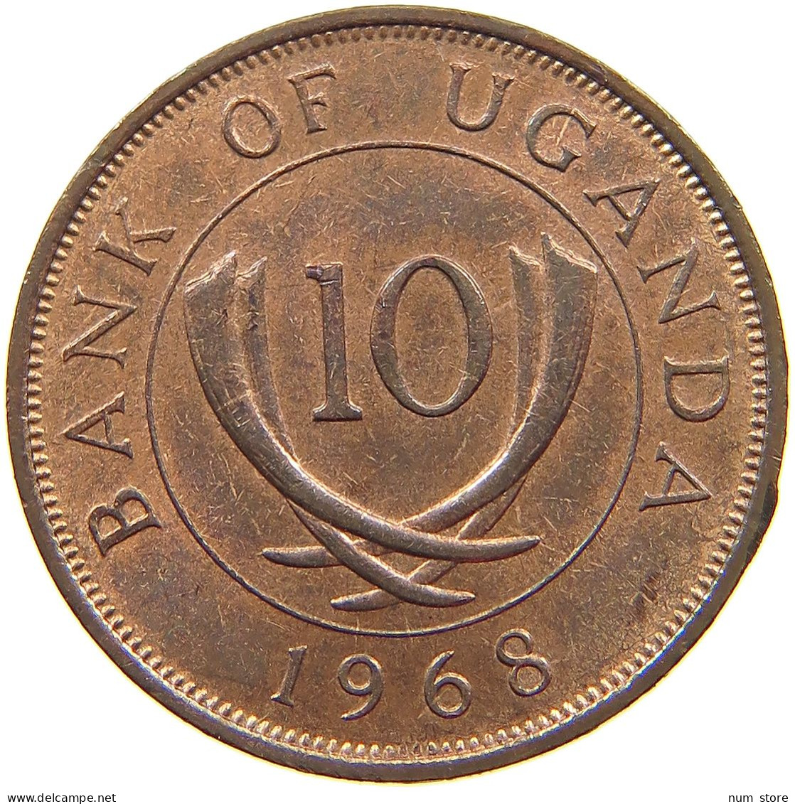 UGANDA 10 CENTS 1968  #s062 0125 - Ouganda