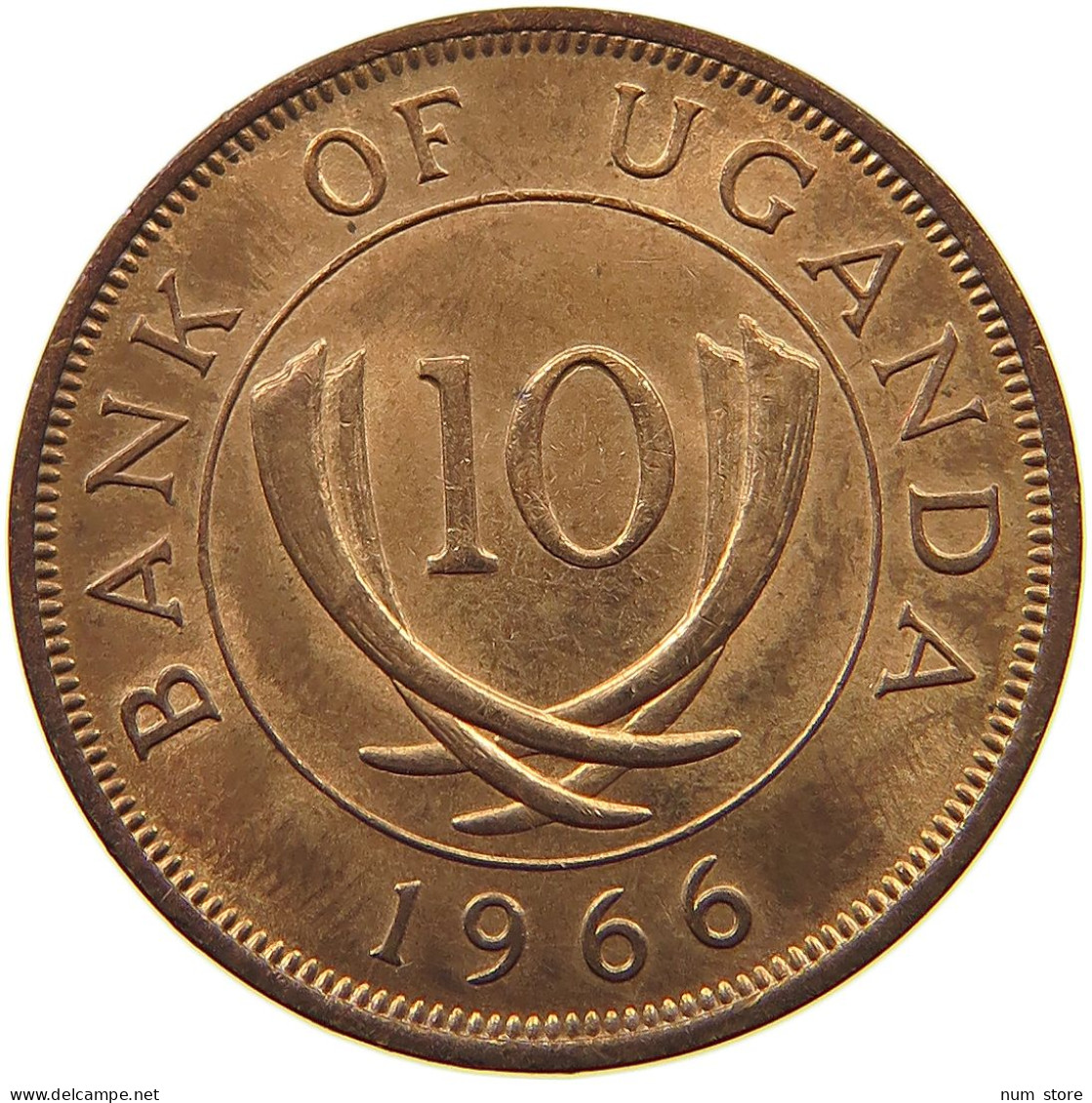 UGANDA 10 CENTS 1966  #s050 0255 - Uganda