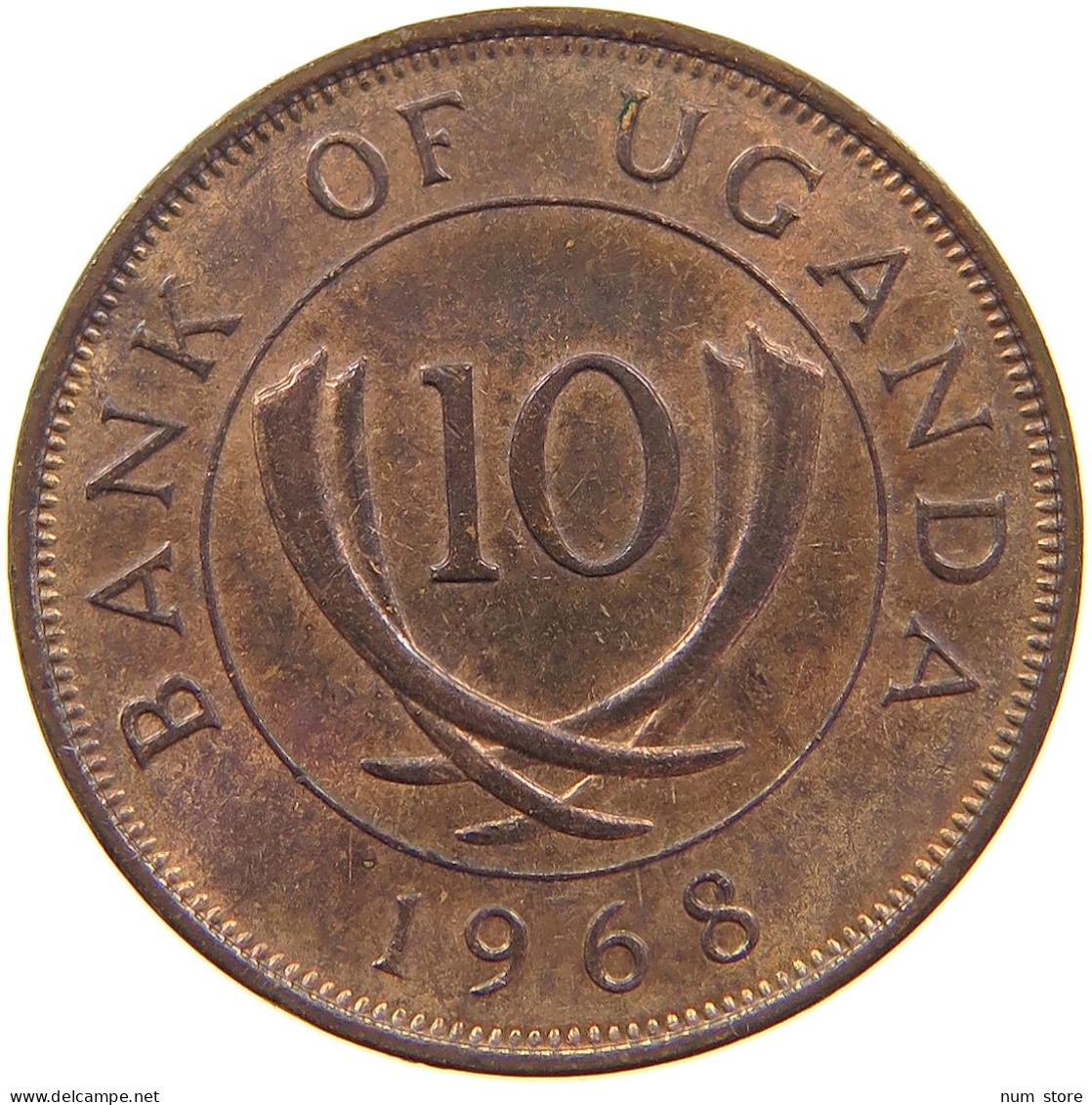 UGANDA 10 CENTS 1968  #c071 0361 - Oeganda