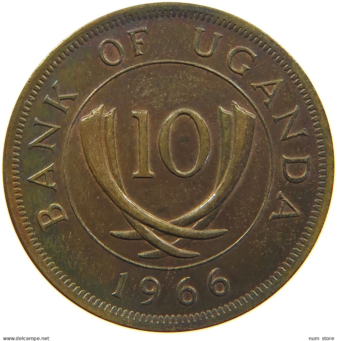 UGANDA 10 CENTS 1966  #c022 0077 - Oeganda