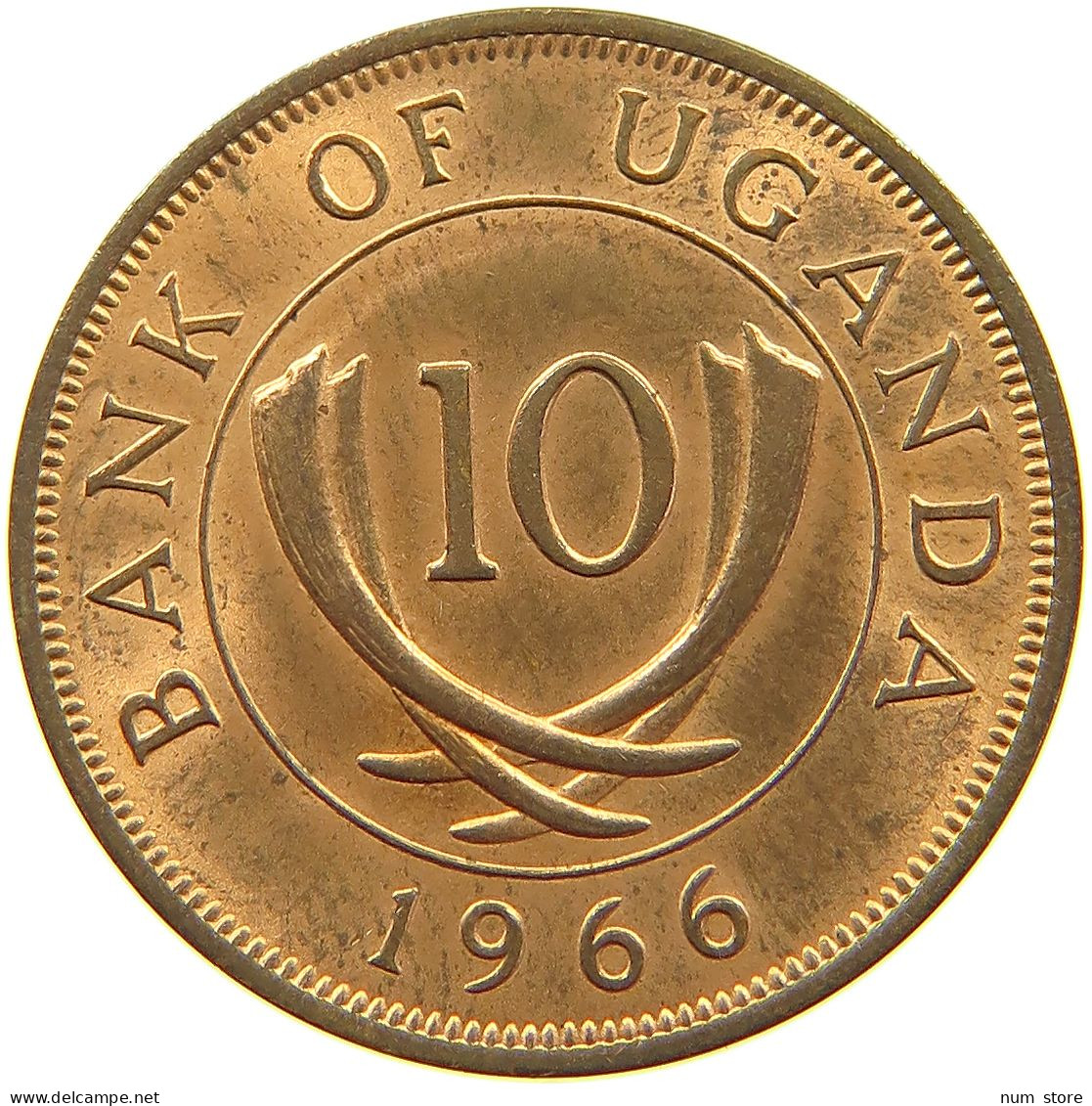 UGANDA 10 CENTS 1966  #a084 0529 - Ouganda