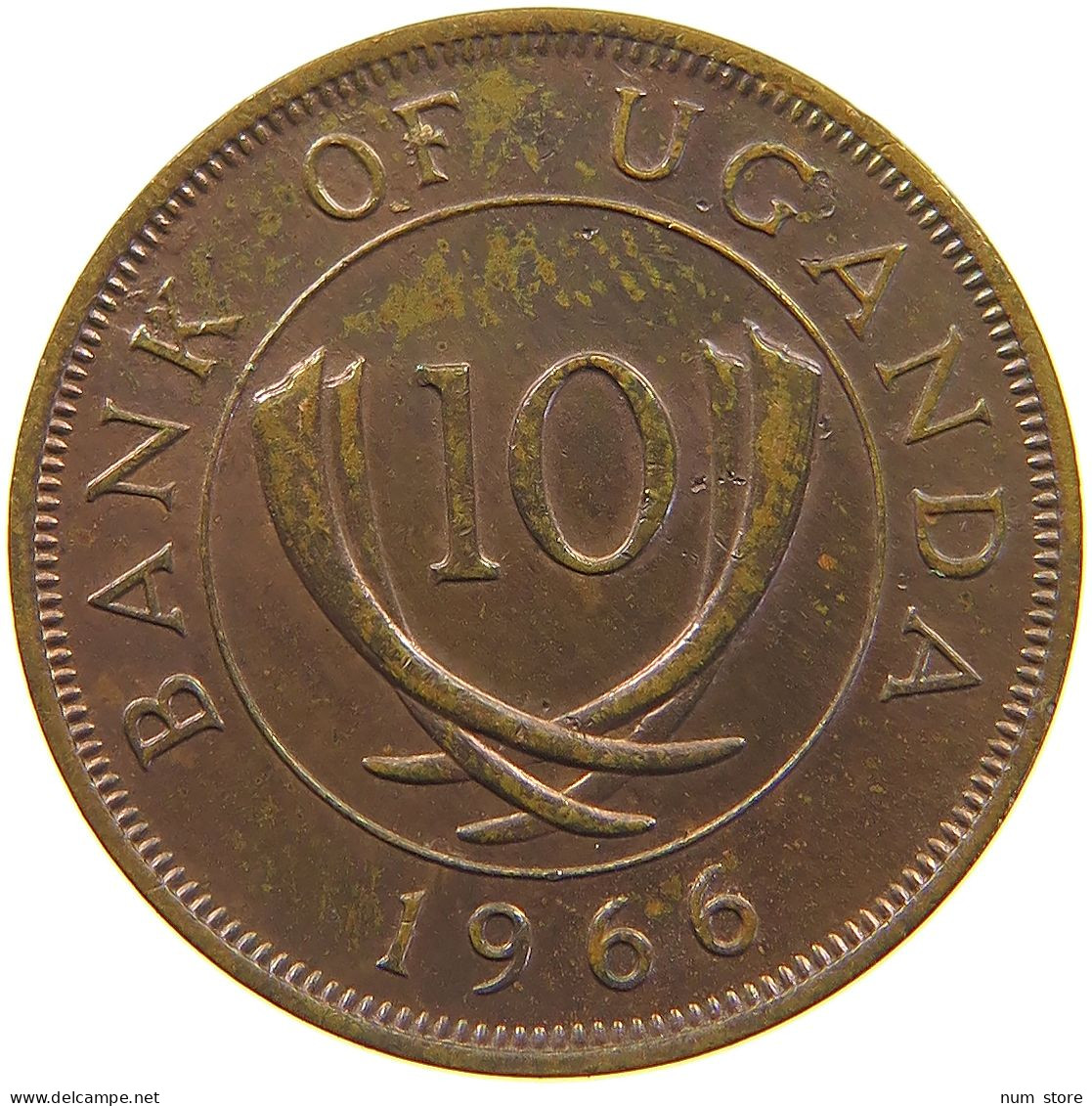 UGANDA 10 CENTS 1966  #c032 0599 - Uganda