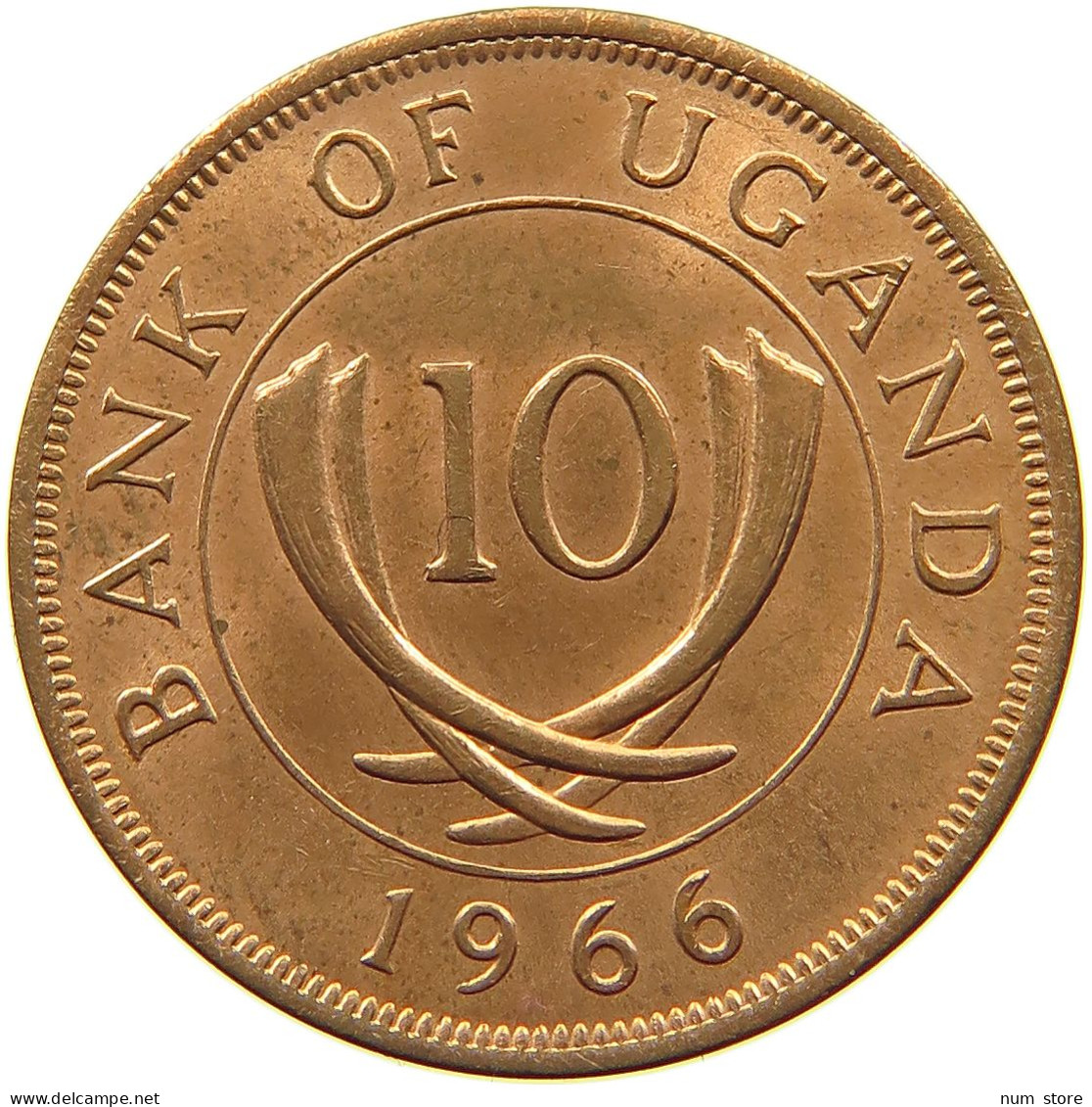 UGANDA 10 CENTS 1966  #a095 0359 - Uganda