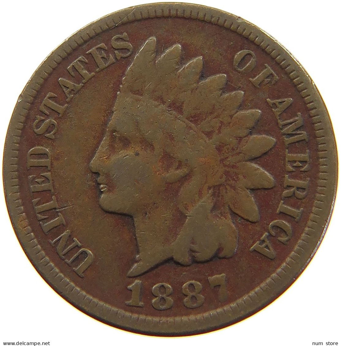 UNITED STATES OF AMERICA CENT 1887 INDIAN HEAD #a063 0221 - 1859-1909: Indian Head