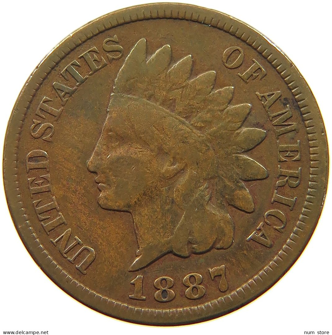 UNITED STATES OF AMERICA CENT 1887 INDIAN HEAD #a036 0687 - 1859-1909: Indian Head