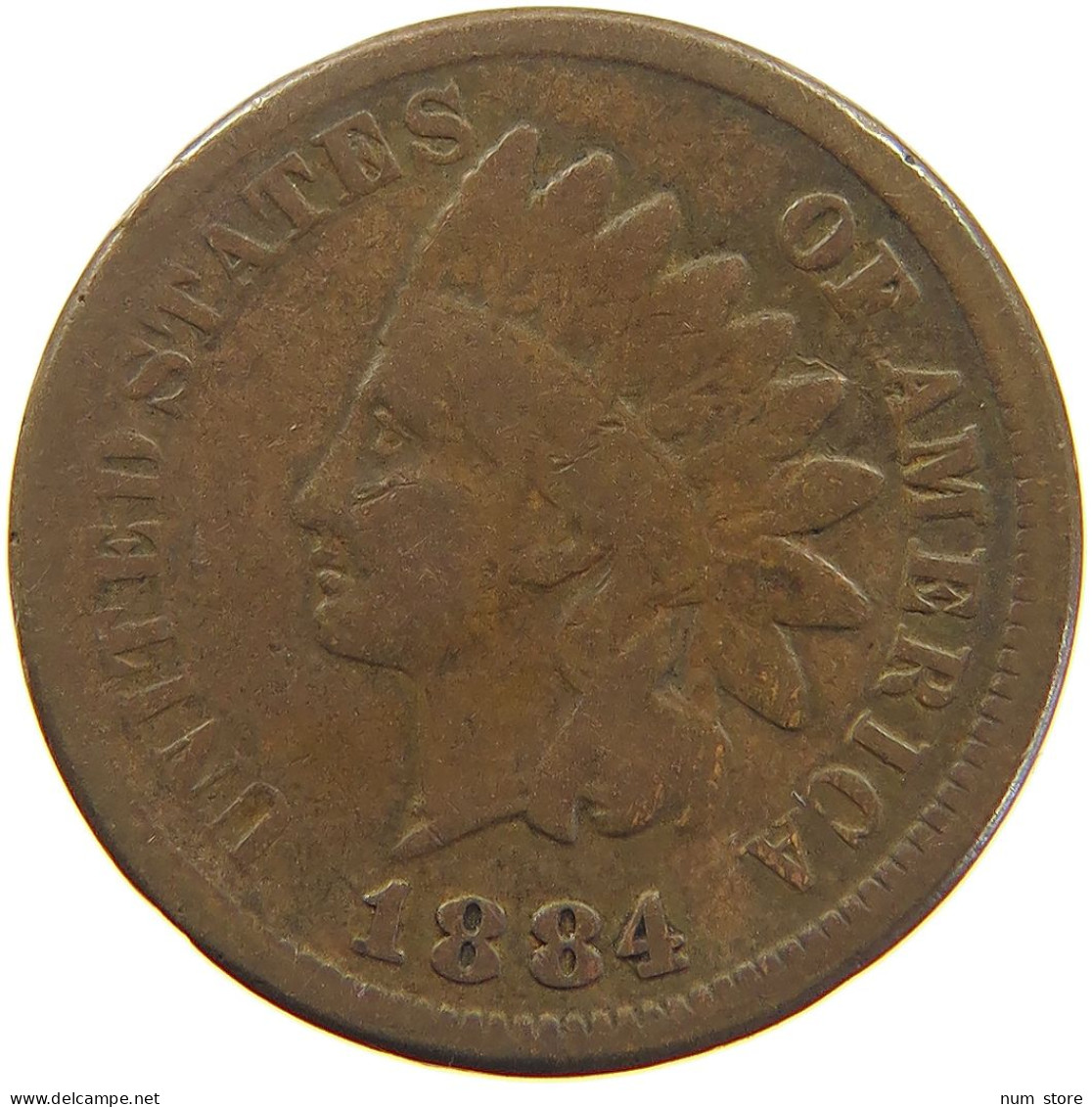 UNITED STATES OF AMERICA CENT 1884 INDIAN HEAD #c083 0661 - 1859-1909: Indian Head