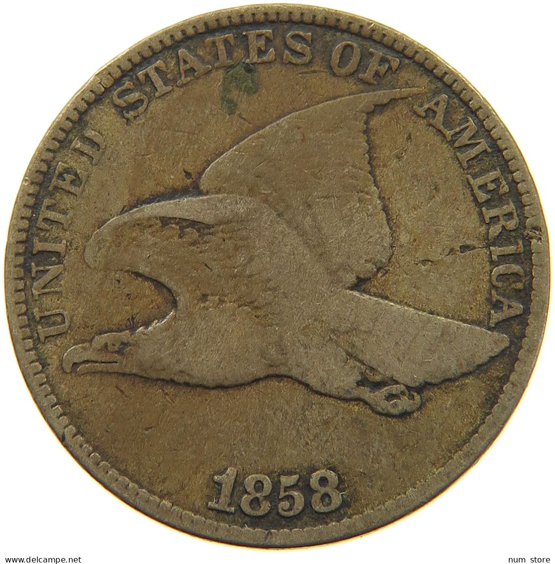 UNITED STATES OF AMERICA CENT 1858 FLYING EAGLE #t140 0297 - 1856-1858: Flying Eagle (Aquila Volante)