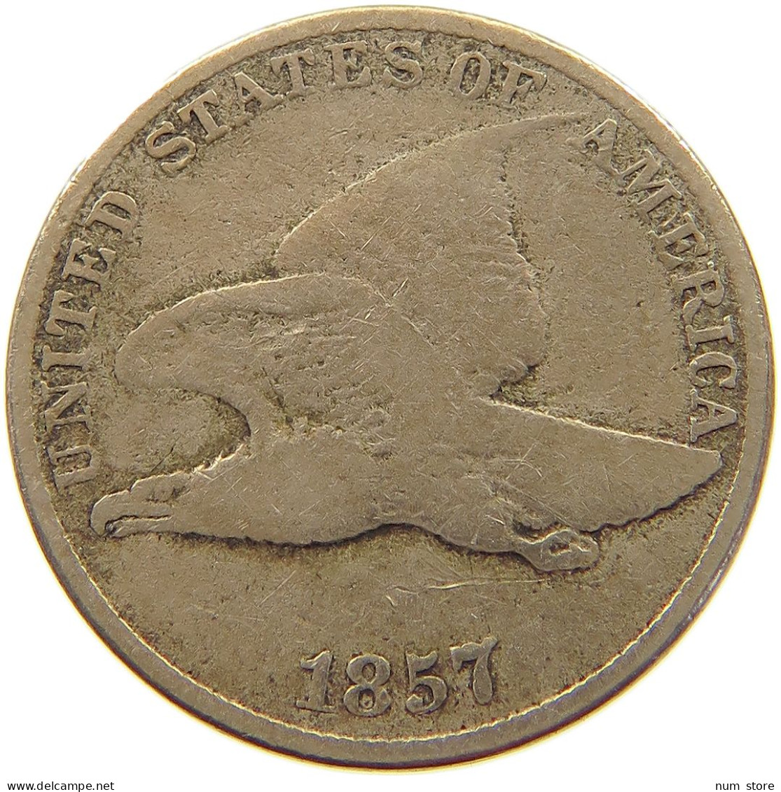 UNITED STATES OF AMERICA CENT 1857 FLYING EAGLE #a014 0015 - 1856-1858: Flying Eagle