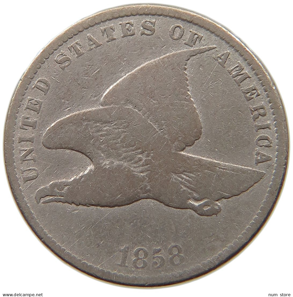 UNITED STATES OF AMERICA CENT 1858 FLYING EAGLE #a034 0887 - 1856-1858: Flying Eagle (Aquila Volante)