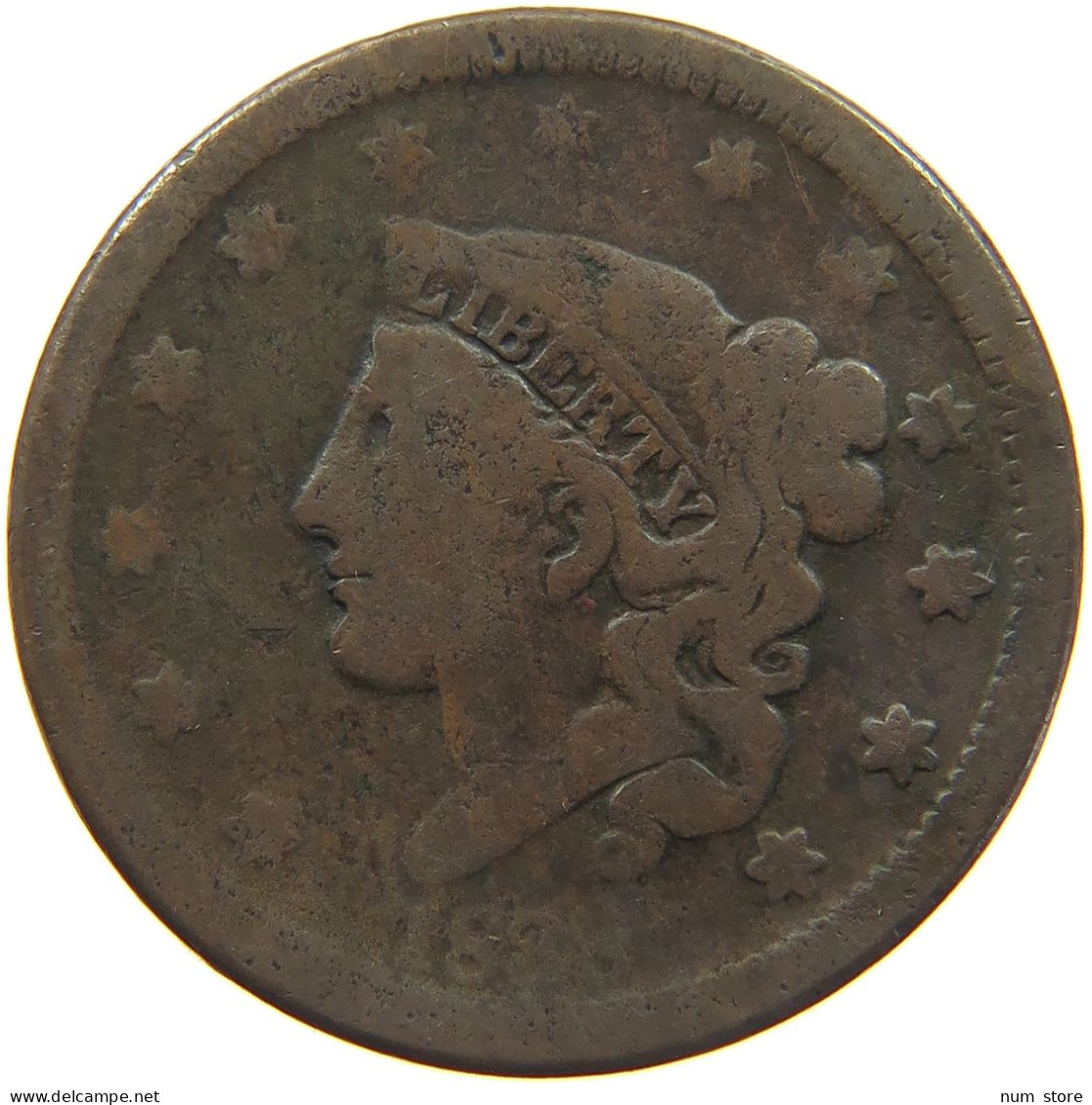 UNITED STATES OF AMERICA CENT 1838 Coronet Head #c012 0011 - 1816-1839: Coronet Head