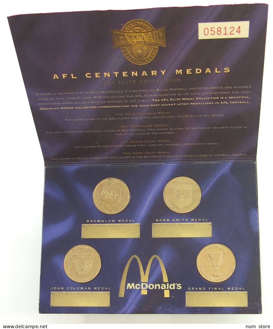 UNITED STATES OF AMERICA 4 X MEDAL 1996 AFL CENTENARY MEDALS 1996 #bs01 0031 - Autres & Non Classés