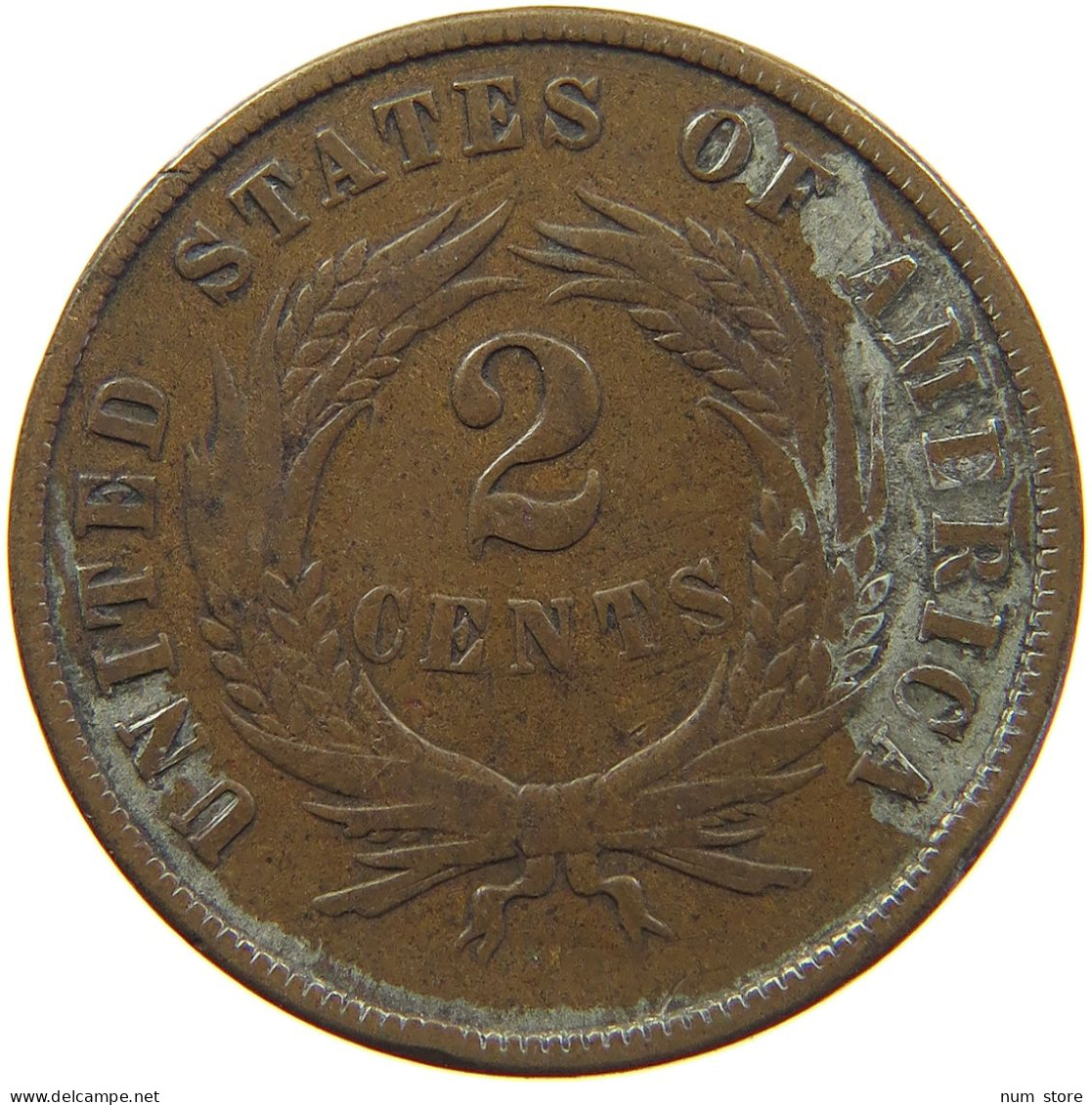 UNITED STATES OF AMERICA 2 CENTS 1870  #c057 0231 - 2, 3 & 20 Cent