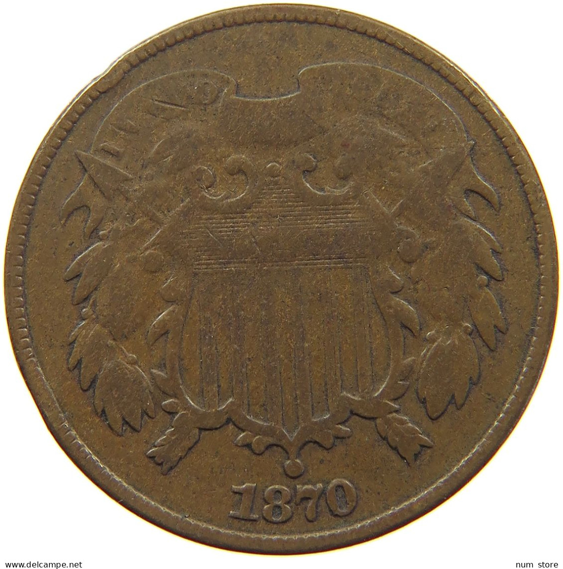 UNITED STATES OF AMERICA 2 CENTS 1870  #c057 0231 - 2, 3 & 20 Cent