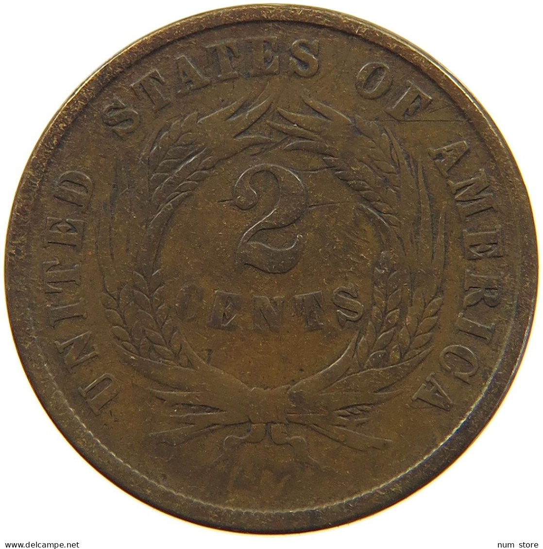 UNITED STATES OF AMERICA 2 CENTS 1866  #t140 0283 - E.Cents De 2, 3 & 20