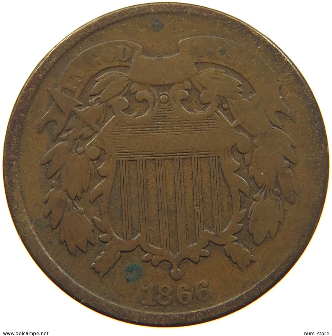 UNITED STATES OF AMERICA 2 CENTS 1866  #t140 0283 - E.Cents De 2, 3 & 20