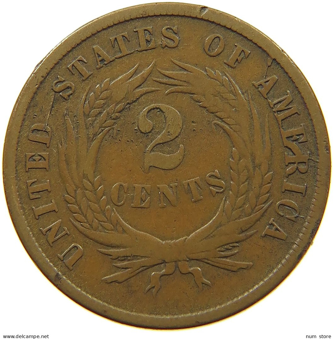 UNITED STATES OF AMERICA 2 CENTS 1865  #c010 0121 - 2, 3 & 20 Cents