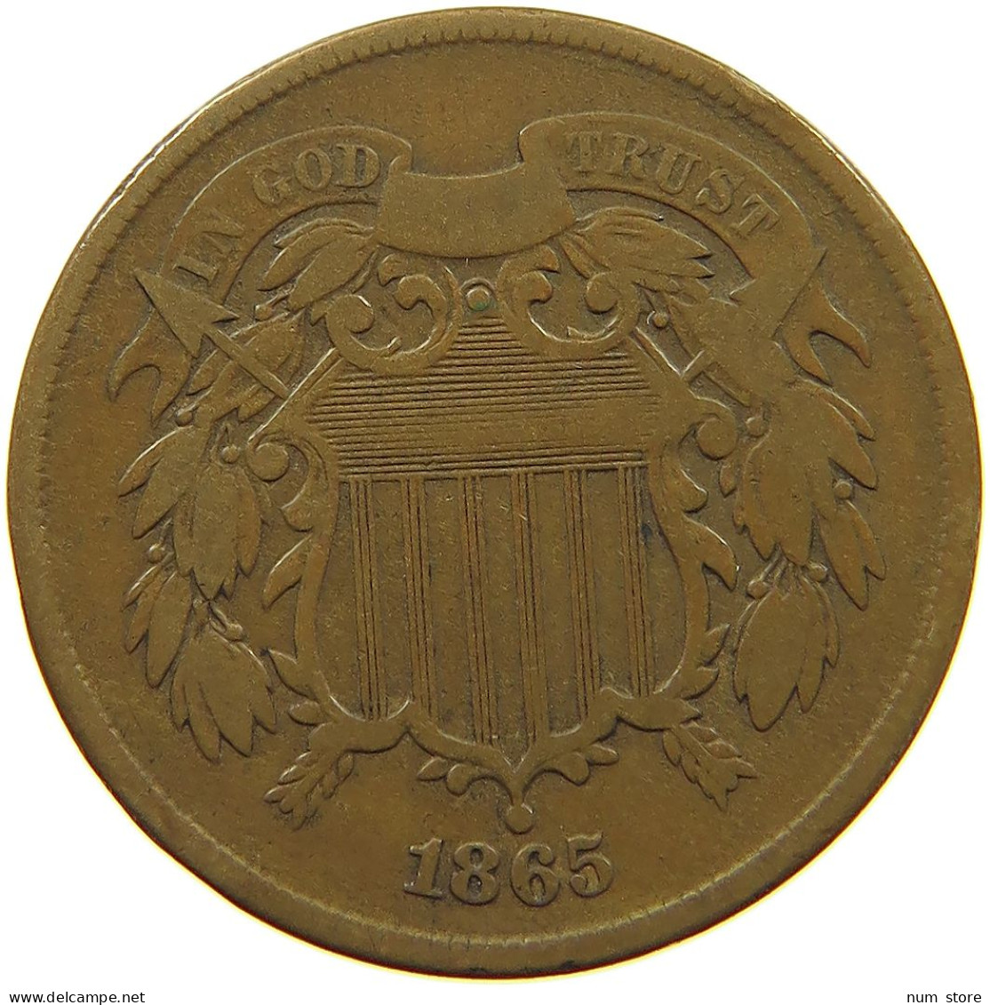 UNITED STATES OF AMERICA 2 CENTS 1865  #c010 0121 - 2, 3 & 20 Cent
