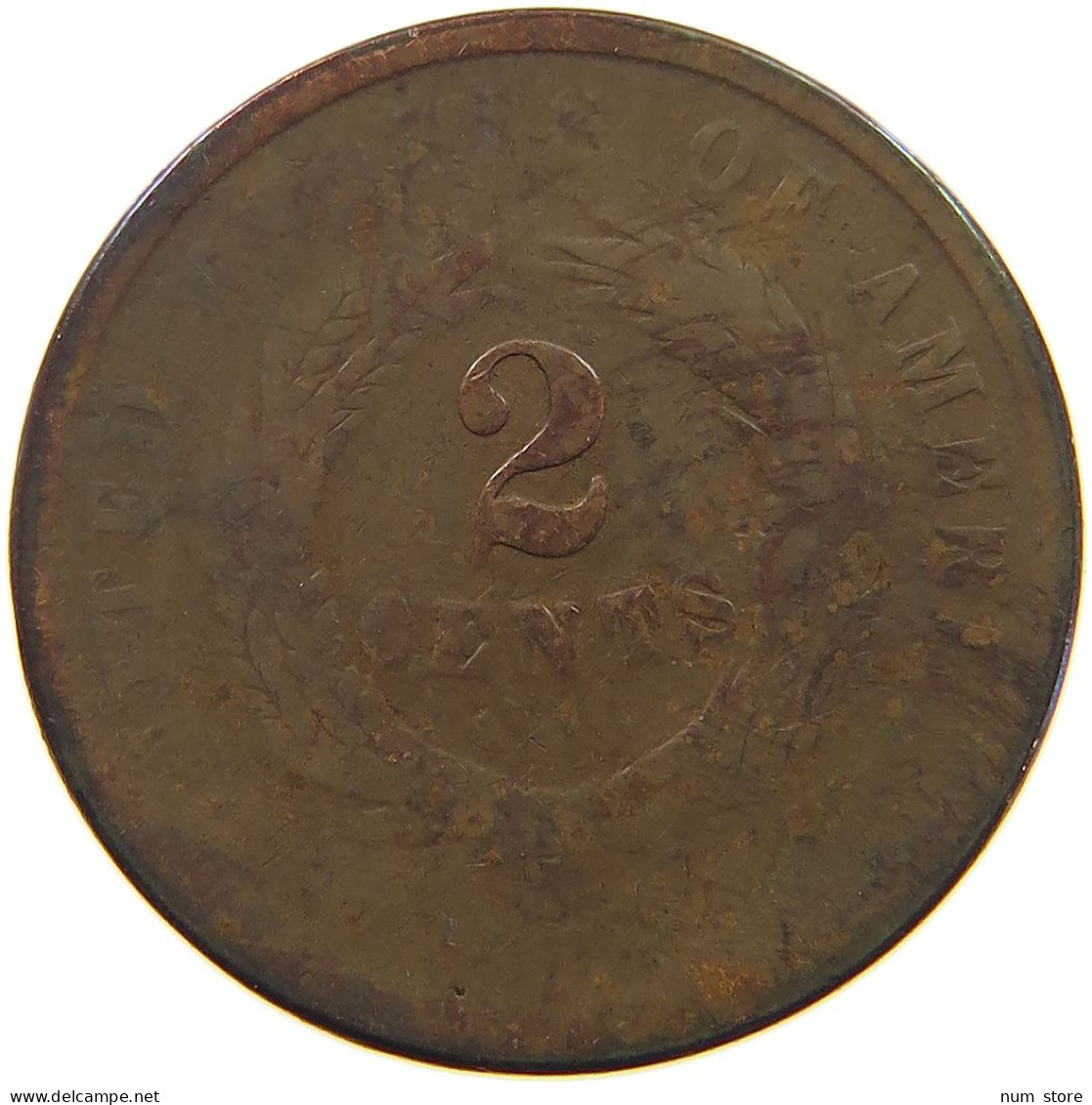 UNITED STATES OF AMERICA 2 CENTS 1864  #c079 0131 - 2, 3 & 20 Cents