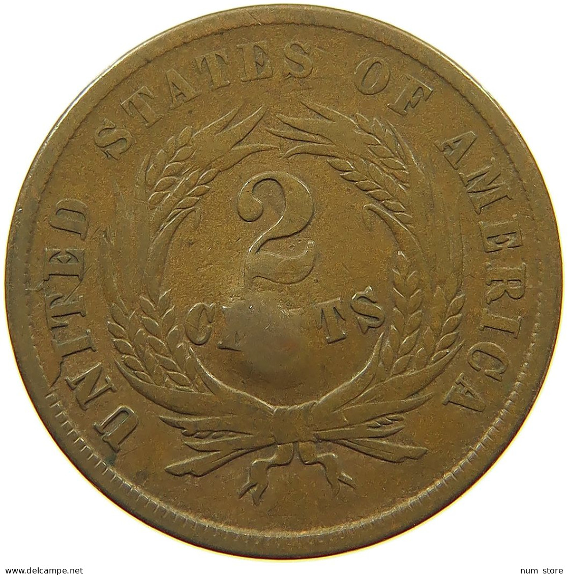 UNITED STATES OF AMERICA 2 CENTS 1864 COUNTERMARKED G #s076 0369 - 2, 3 & 20 Cent