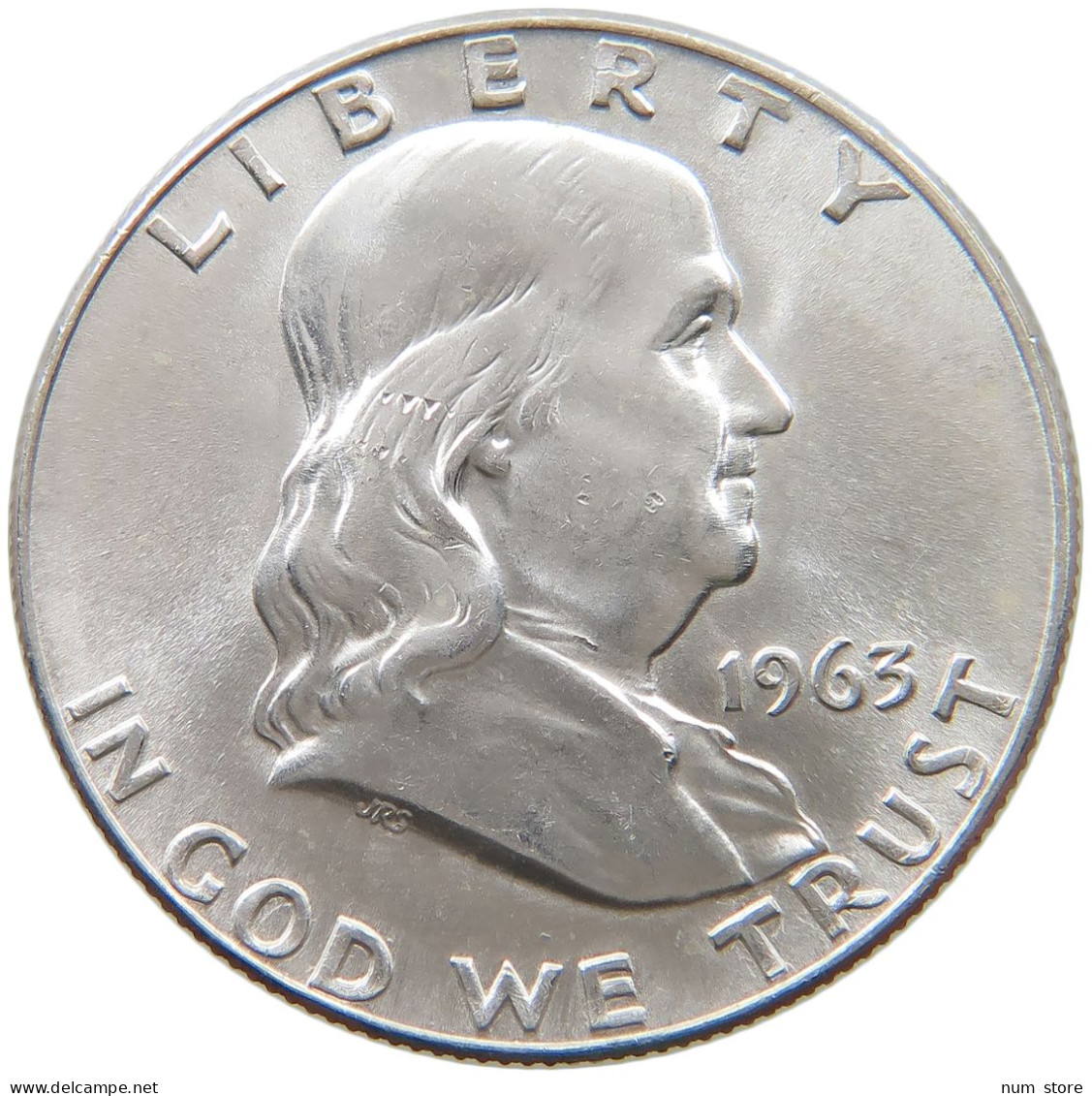 UNITED STATES OF AMERICA 1/2 DOLLAR 1963 D Franklin #s058 0455 - 1948-1963: Franklin