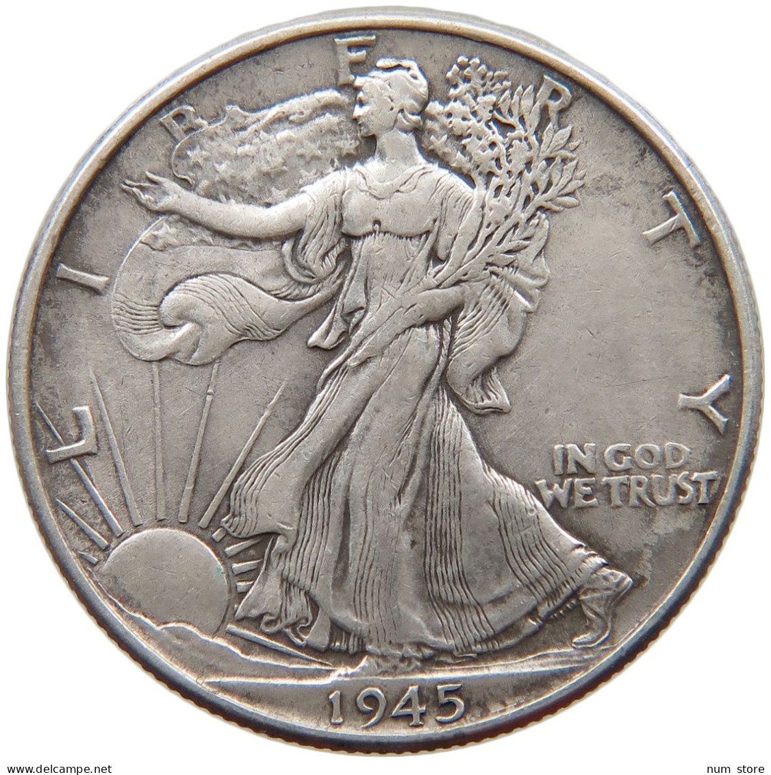 UNITED STATES OF AMERICA 1/2 DOLLAR 1945 LIBERTY WALKING #c058 0113 - 1916-1947: Liberty Walking