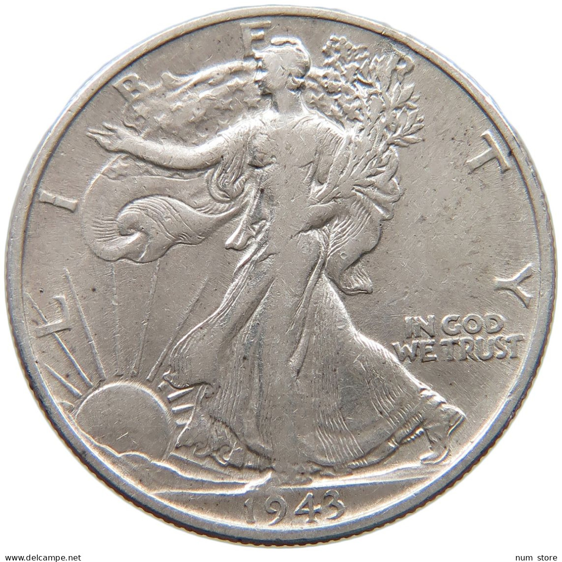 UNITED STATES OF AMERICA 1/2 DOLLAR 1943 LIBERTY WALKING #s058 0437 - 1916-1947: Liberty Walking (Libertà Che Cammina)