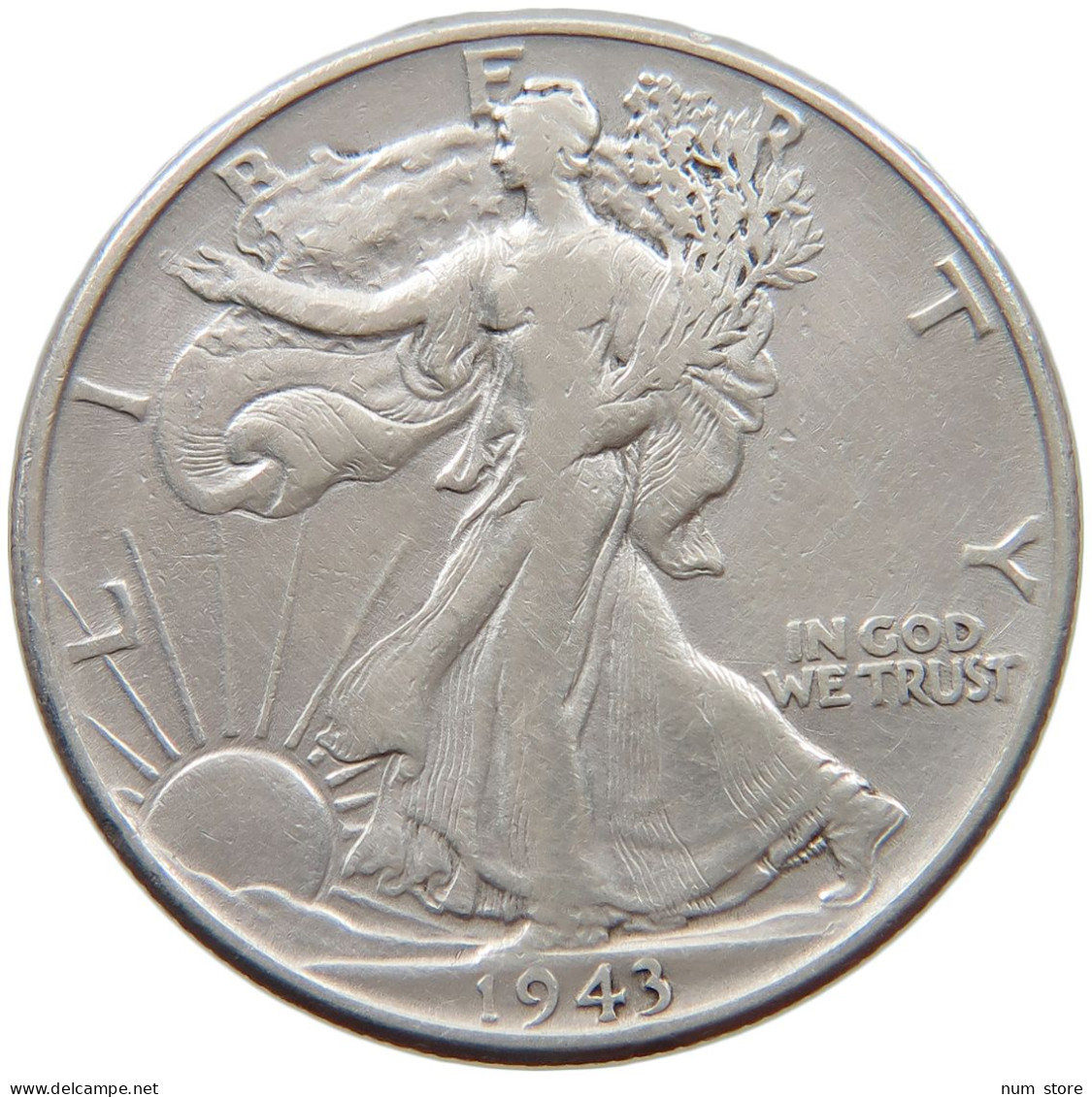 UNITED STATES OF AMERICA 1/2 DOLLAR 1943 LIBERTY WALKING #c058 0109 - 1916-1947: Liberty Walking (Libertà Che Cammina)