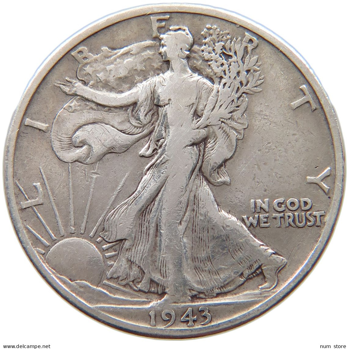 UNITED STATES OF AMERICA 1/2 DOLLAR 1943 D LIBERTY WALKING #s035 0079 - 1916-1947: Liberty Walking (Libertà Che Cammina)