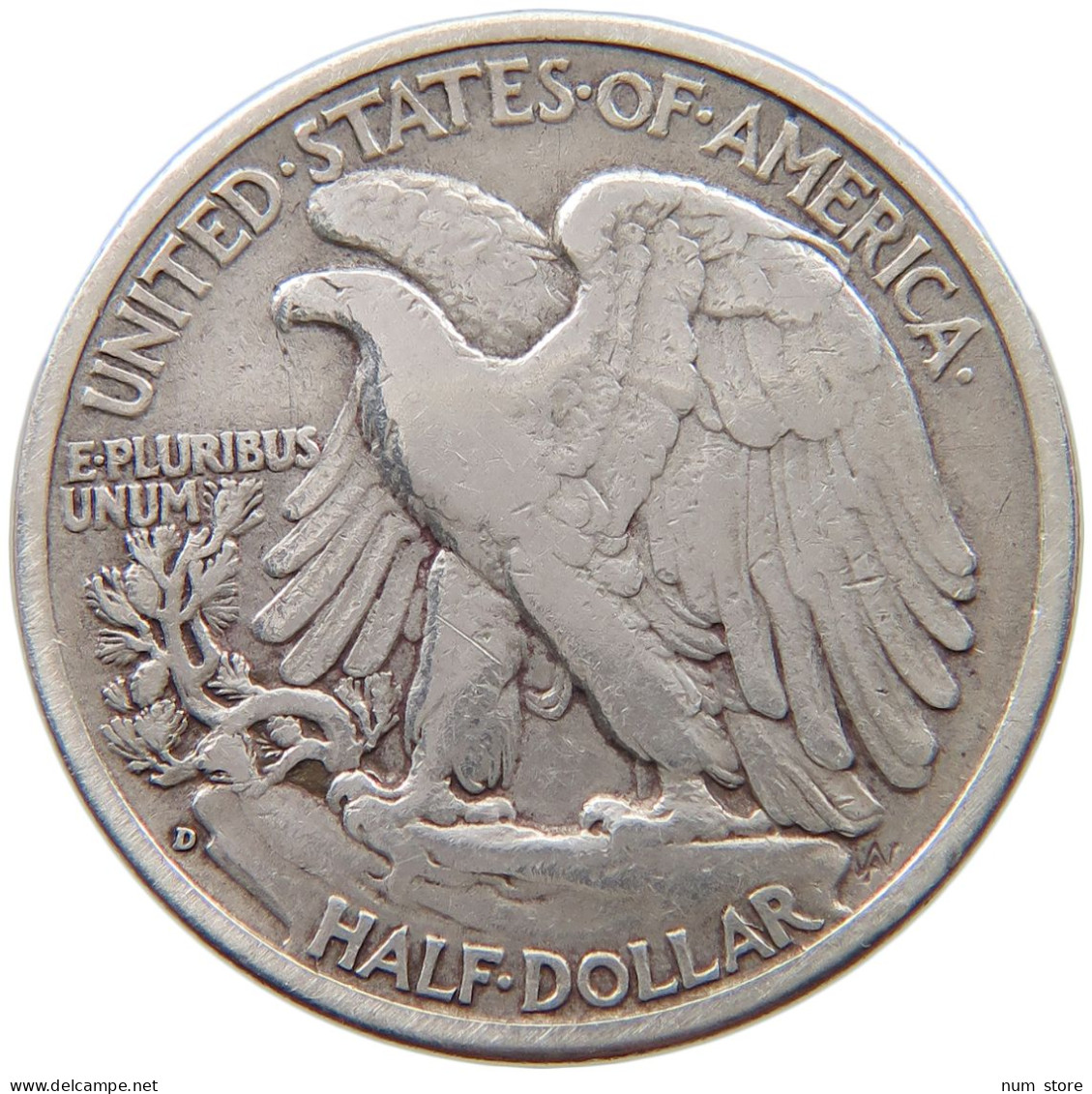 UNITED STATES OF AMERICA 1/2 DOLLAR 1943 D LIBERTY WALKING #s035 0079 - 1916-1947: Liberty Walking (Liberté Marchant)