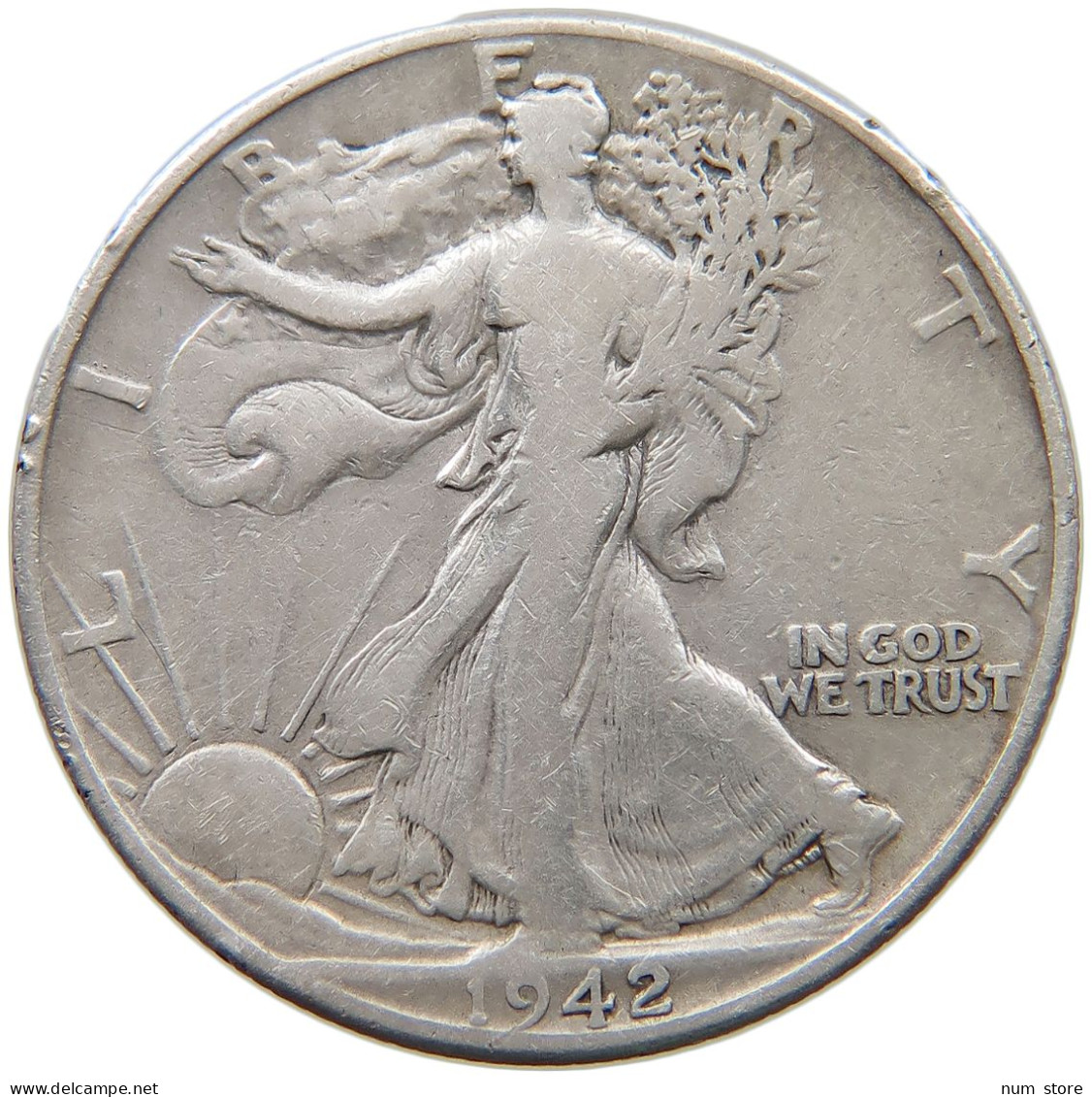 UNITED STATES OF AMERICA 1/2 DOLLAR 1942 LIBERTY WALKING #s058 0431 - 1916-1947: Liberty Walking (Libertà Che Cammina)