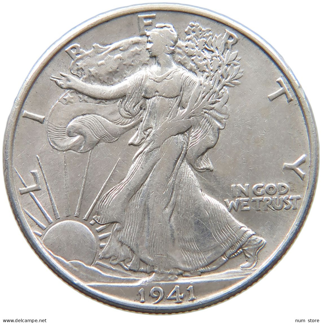 UNITED STATES OF AMERICA 1/2 DOLLAR 1941 S LIBERTY WALKING #s058 0421 - 1916-1947: Liberty Walking (Libertà Che Cammina)