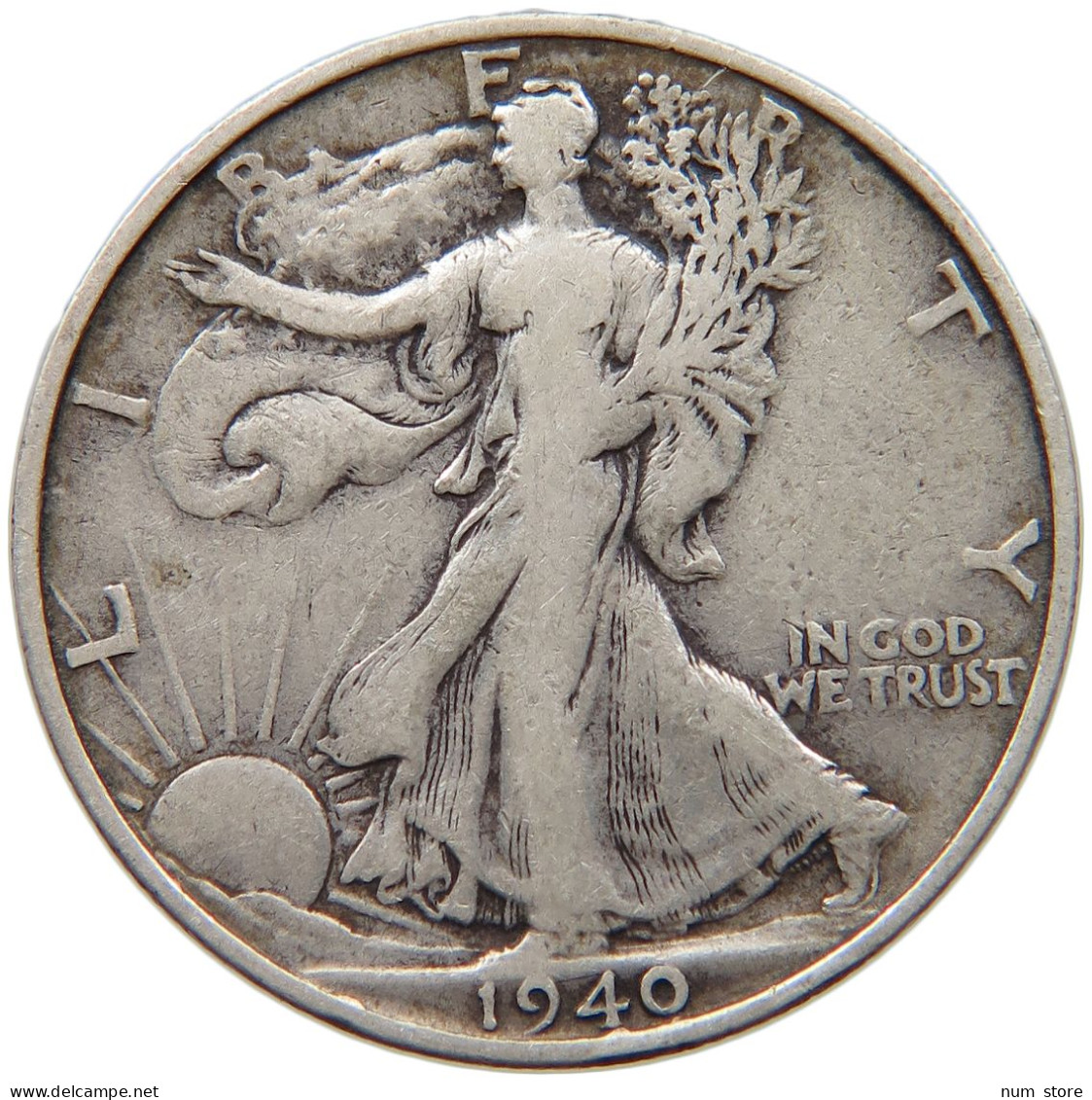 UNITED STATES OF AMERICA 1/2 DOLLAR 1940 WALKING LIBERTY #c057 0167 - 1916-1947: Liberty Walking (Liberté Marchant)