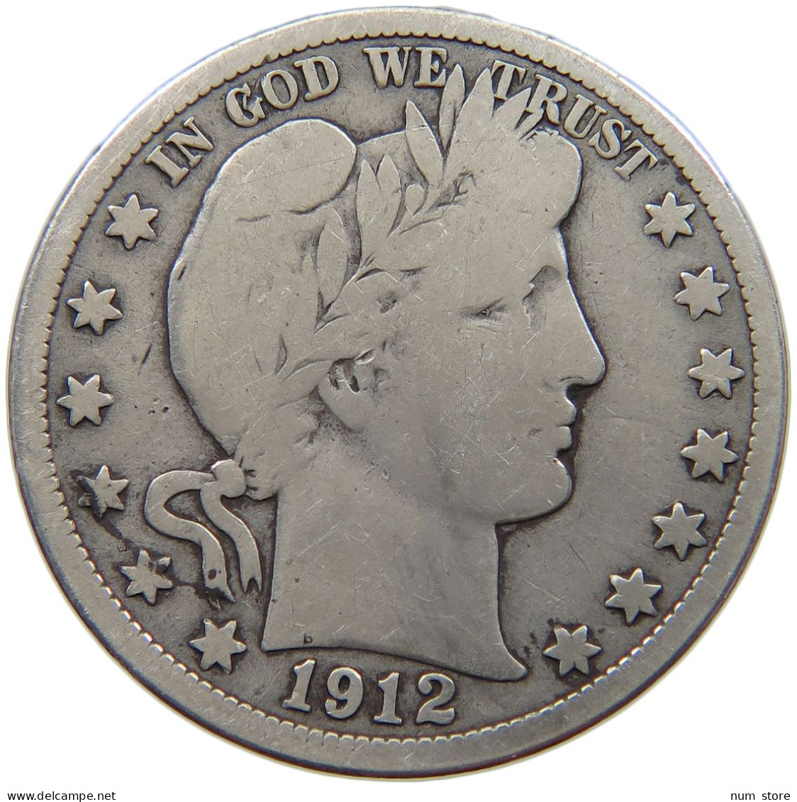 UNITED STATES OF AMERICA 1/2 DOLLAR 1912 BARBER #a082 0099 - 1892-1915: Barber