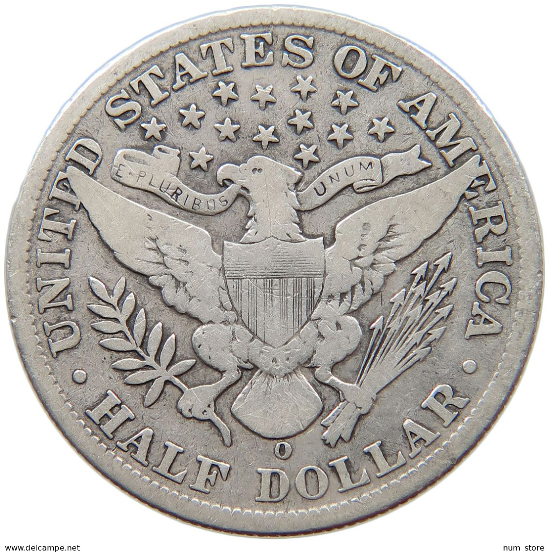 UNITED STATES OF AMERICA 1/2 DOLLAR 1908 O BARBER #s059 0065 - 1892-1915: Barber