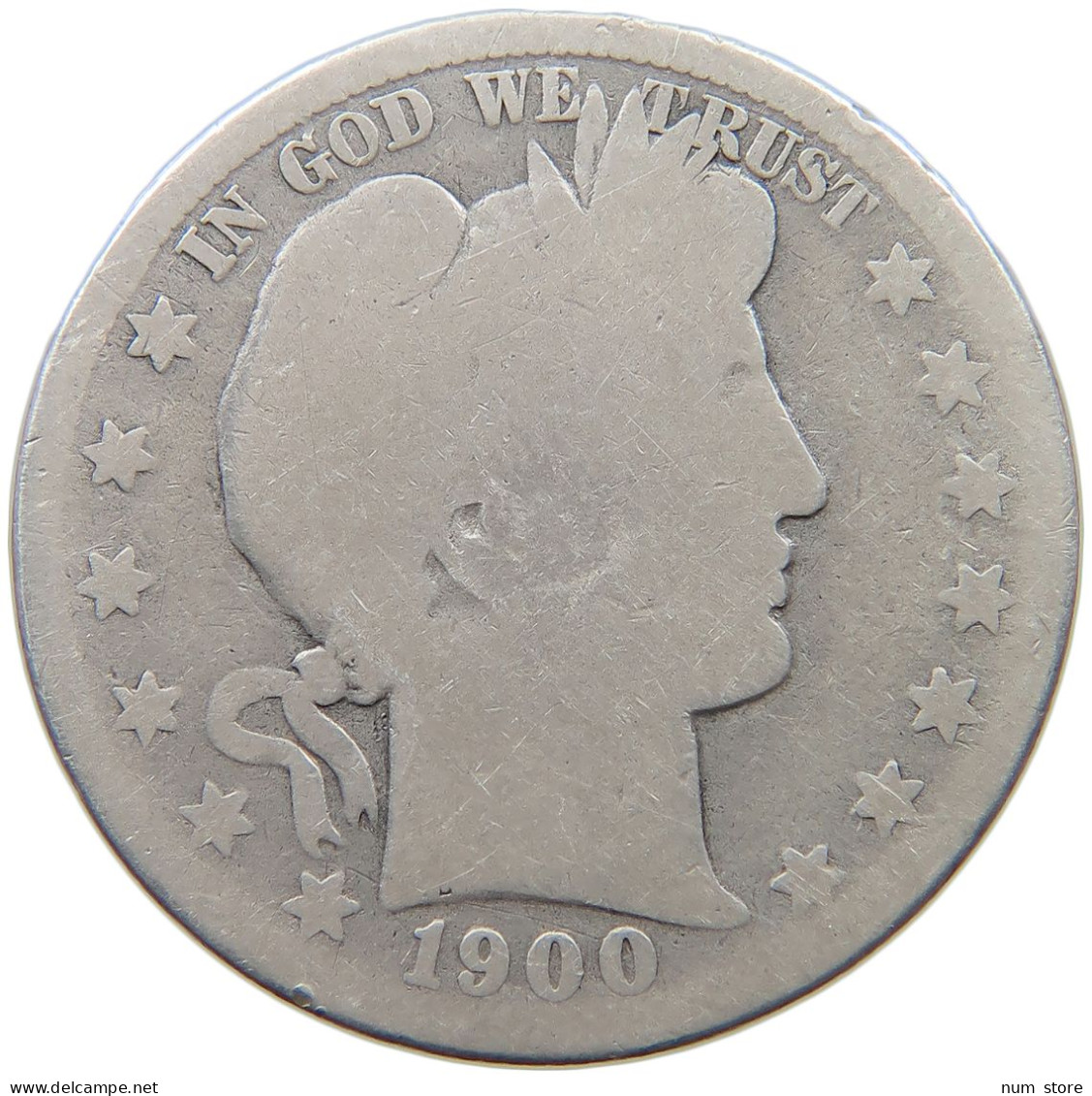 UNITED STATES OF AMERICA 1/2 DOLLAR 1900 BARBER #s058 0381 - 1892-1915: Barber