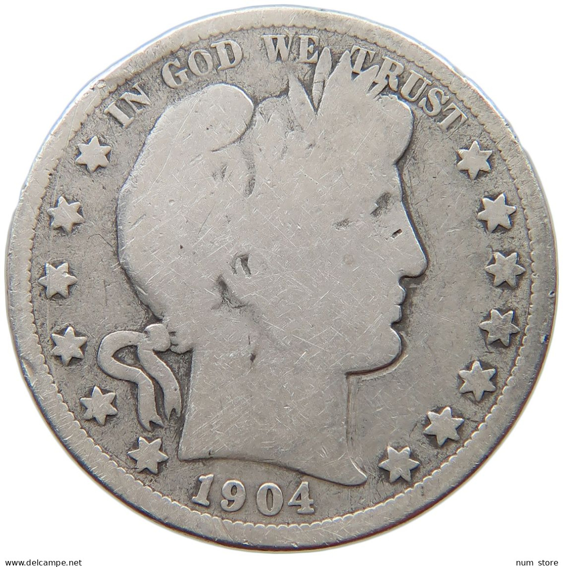 UNITED STATES OF AMERICA 1/2 DOLLAR 1904 O BARBER #s059 0055 - 1892-1915: Barber