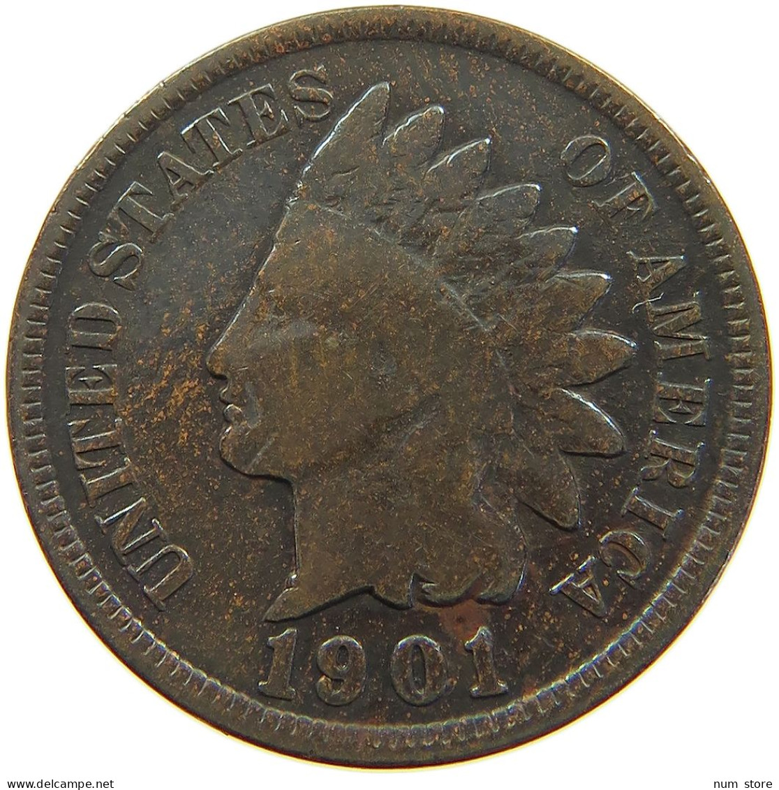 UNITED STATES OF AMERICA CENT 1901 INDIAN HEAD #a063 0243 - 1859-1909: Indian Head