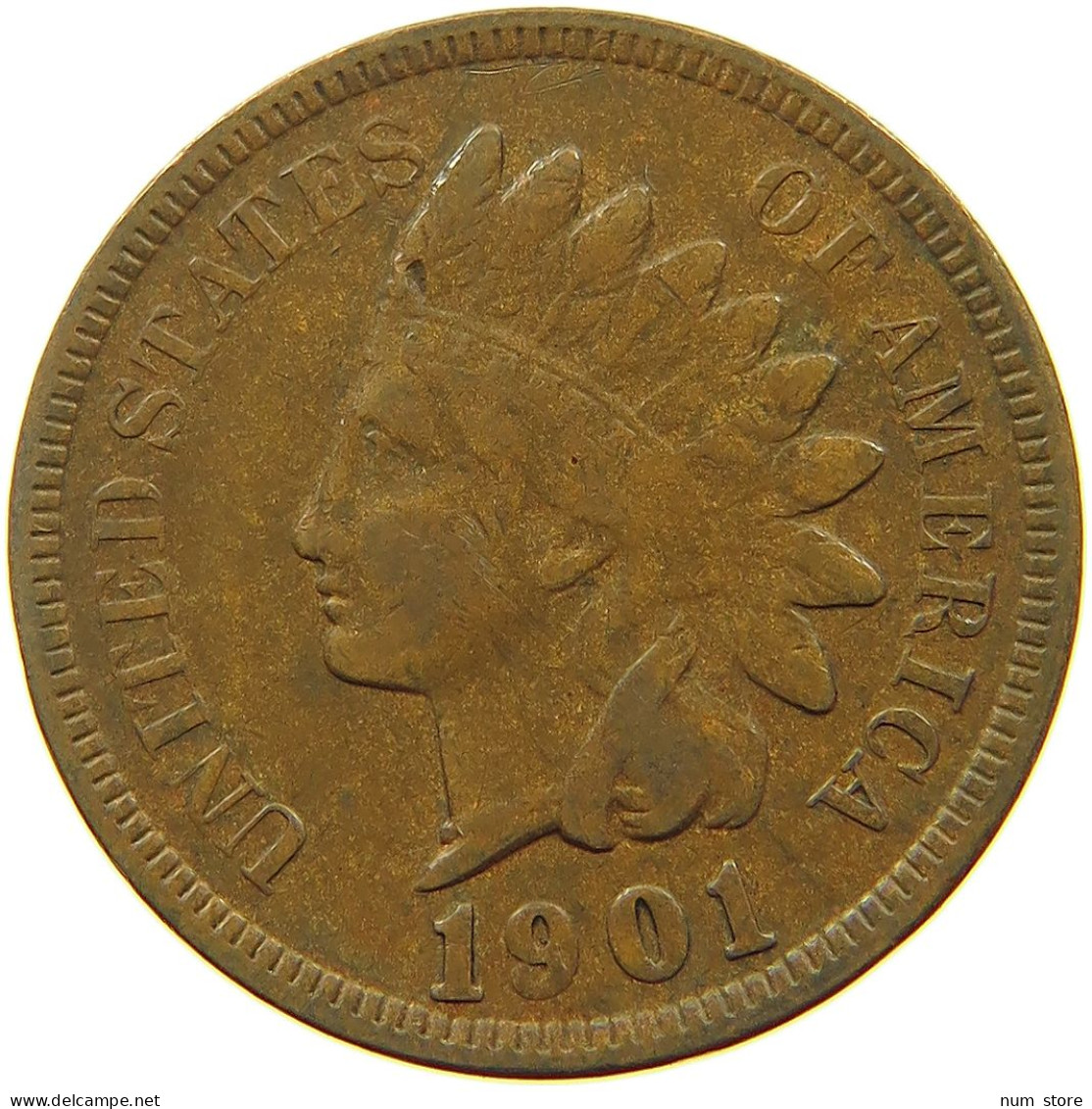 UNITED STATES OF AMERICA CENT 1901 INDIAN HEAD #a094 0291 - 1859-1909: Indian Head