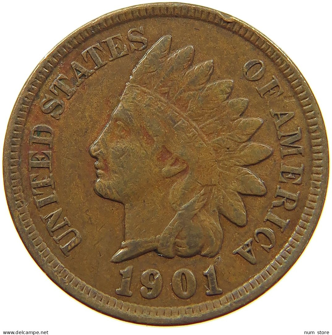 UNITED STATES OF AMERICA CENT 1901 INDIAN HEAD #a013 0321 - 1859-1909: Indian Head