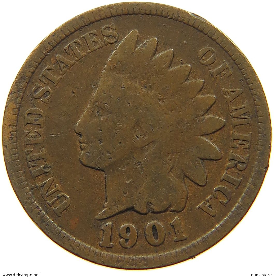 UNITED STATES OF AMERICA CENT 1901 INDIAN HEAD #a063 0211 - 1859-1909: Indian Head