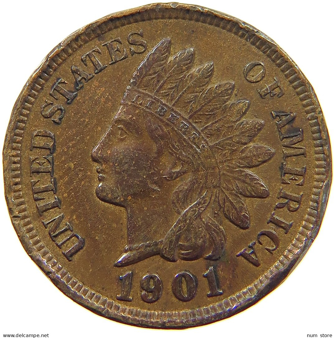 UNITED STATES OF AMERICA CENT 1901 INDIAN HEAD #a013 0301 - 1859-1909: Indian Head