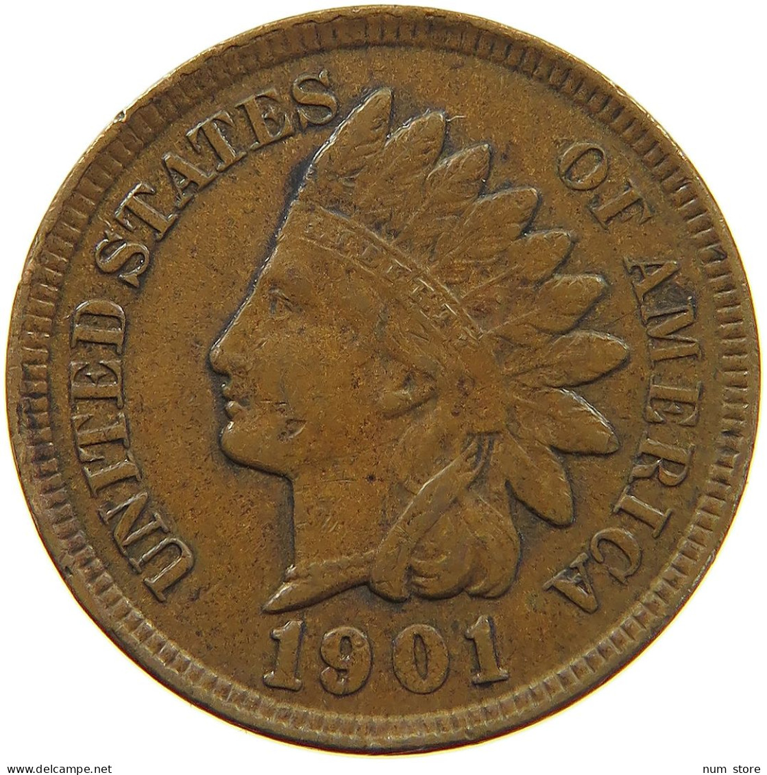 UNITED STATES OF AMERICA CENT 1901 INDIAN HEAD #a013 0341 - 1859-1909: Indian Head