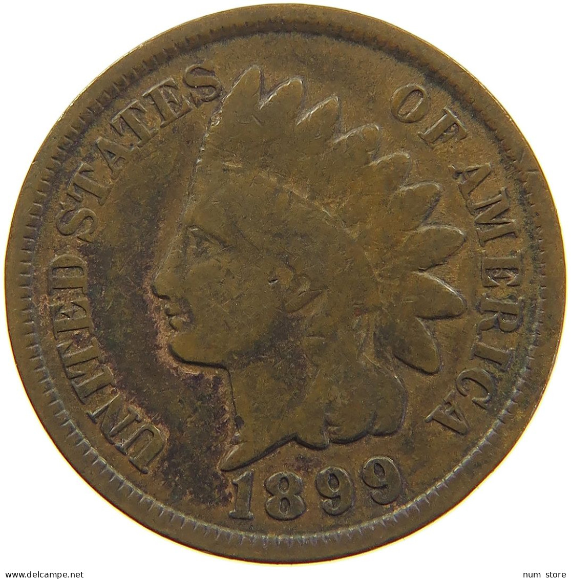 UNITED STATES OF AMERICA CENT 1899 INDIAN HEAD #c017 0343 - 1859-1909: Indian Head