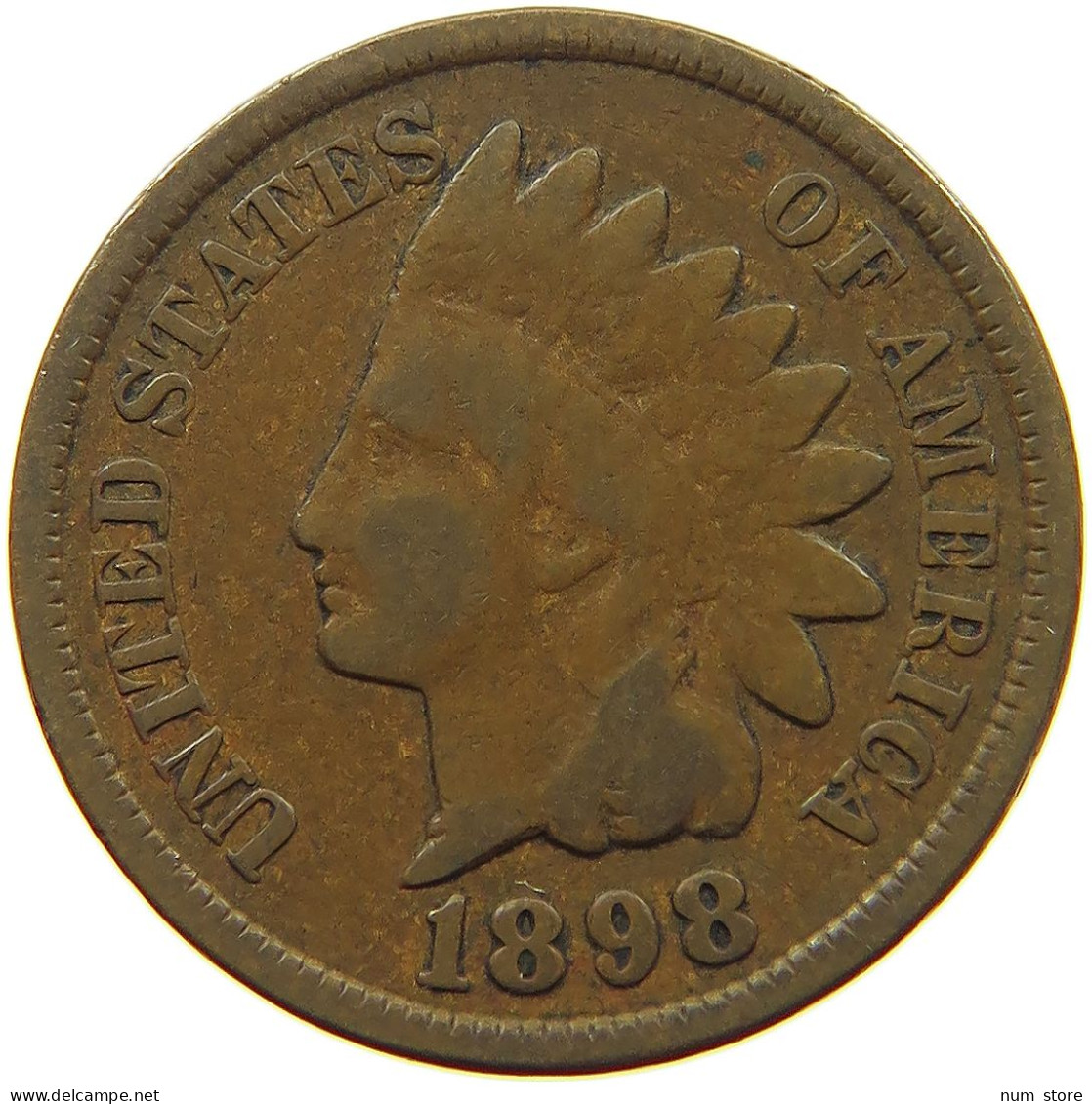 UNITED STATES OF AMERICA CENT 1898 INDIAN HEAD #s063 0205 - 1859-1909: Indian Head