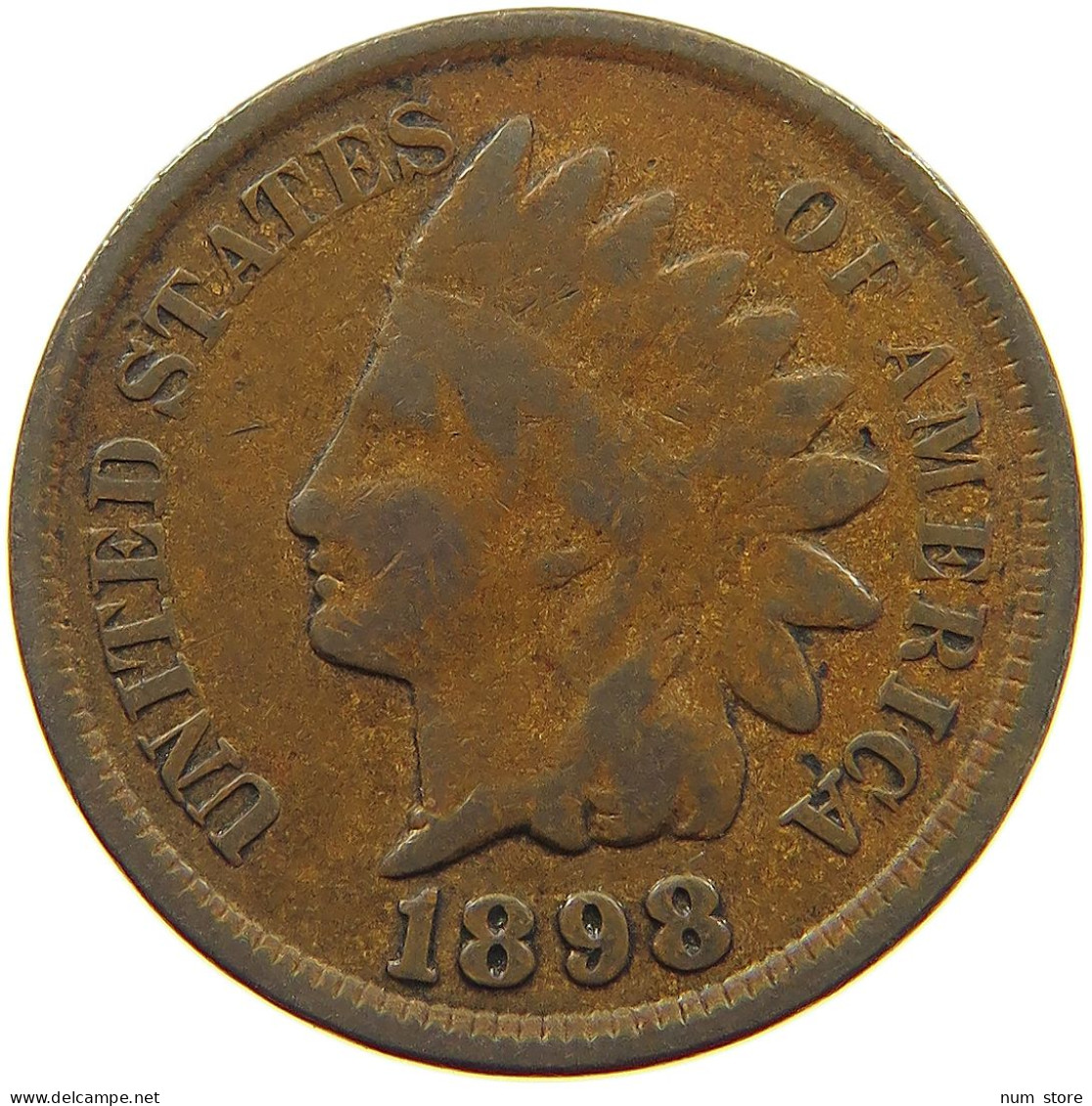 UNITED STATES OF AMERICA CENT 1898 INDIAN HEAD #s063 0381 - 1859-1909: Indian Head
