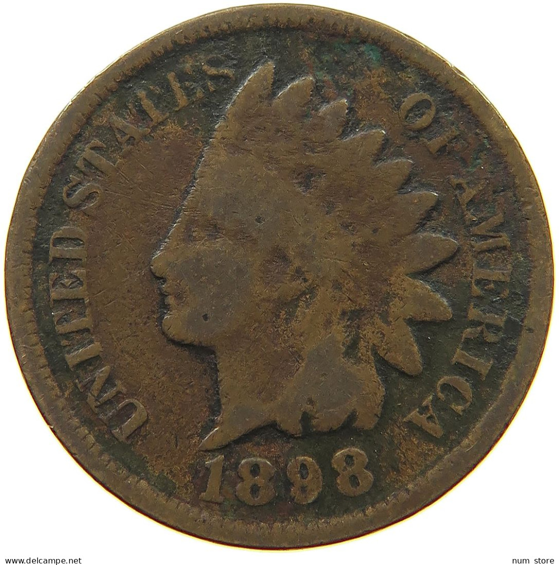 UNITED STATES OF AMERICA CENT 1898 INDIAN HEAD #s063 0355 - 1859-1909: Indian Head