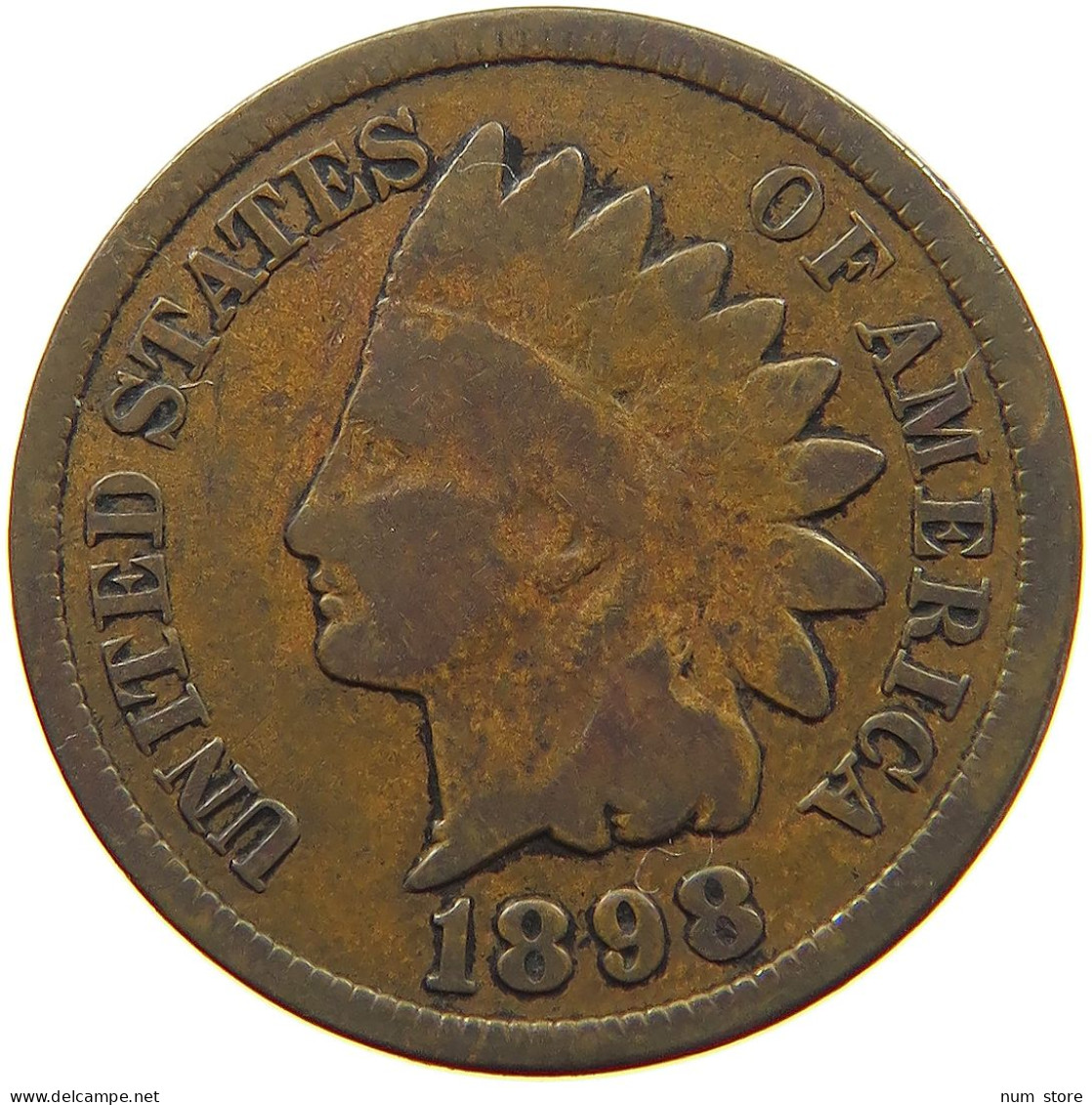 UNITED STATES OF AMERICA CENT 1898 INDIAN HEAD #s063 0359 - 1859-1909: Indian Head