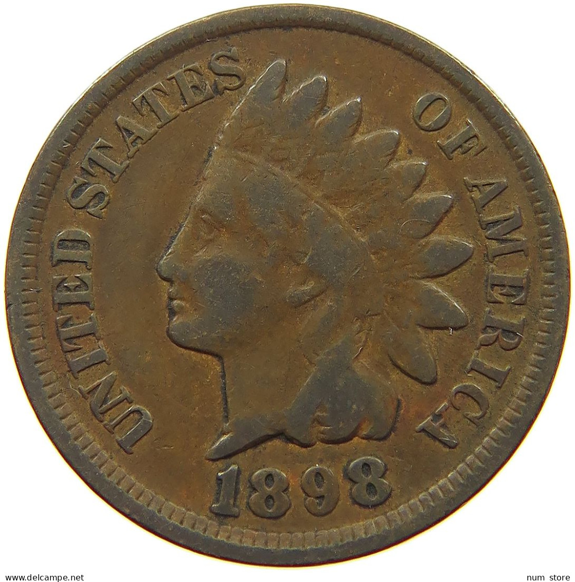 UNITED STATES OF AMERICA CENT 1898 INDIAN HEAD #s063 0293 - 1859-1909: Indian Head