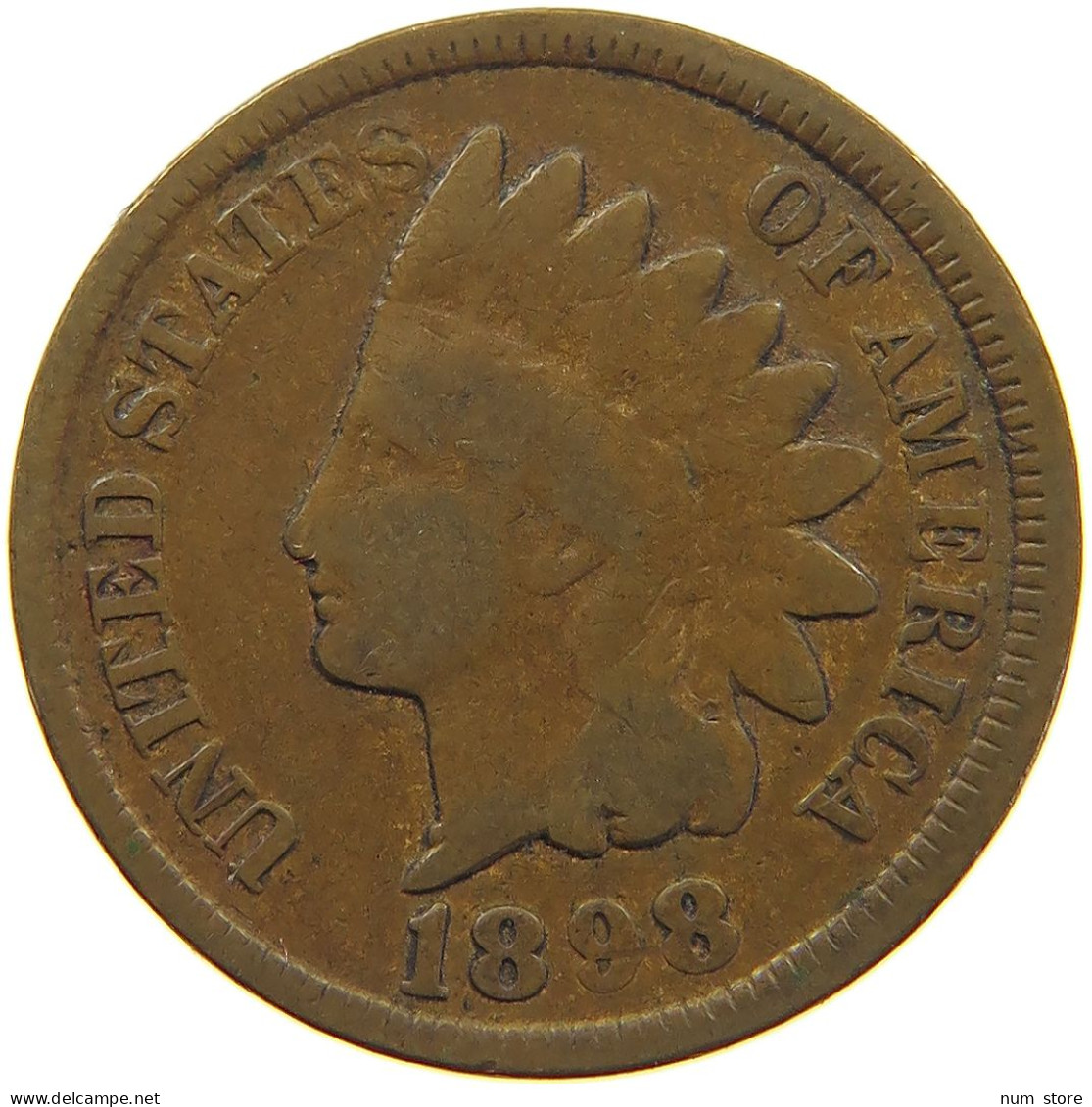 UNITED STATES OF AMERICA CENT 1898 INDIAN HEAD #c017 0347 - 1859-1909: Indian Head